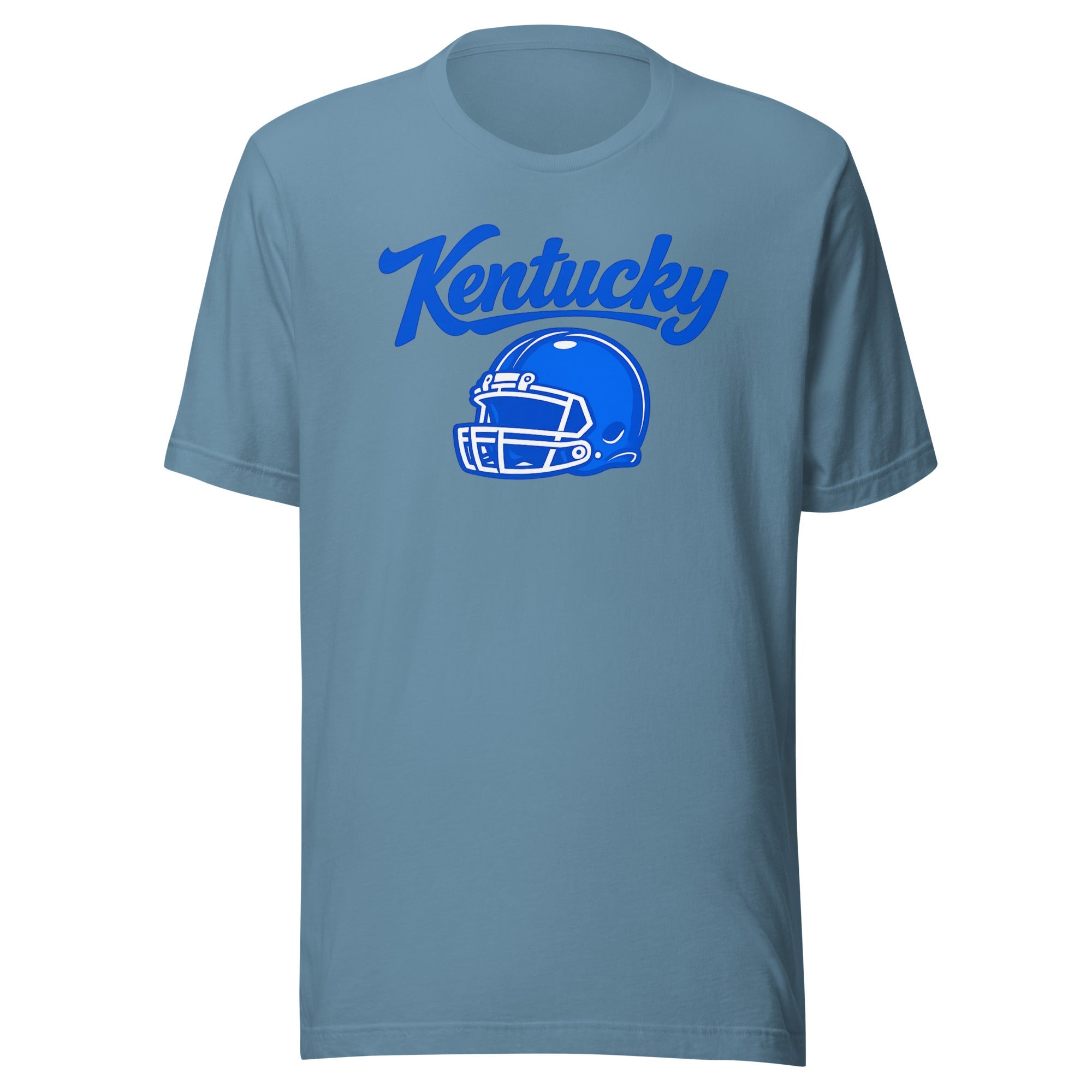 Kentucky Blue Script Helmet T-Shirt | Minimal Sports Design | Classic Airlume - Bluegrass Elite Apparel LLC