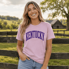 Kentucky Blue Varsity Script Women’s Relaxed Tee | Classic Cotton - Bluegrass Elite Apparel LLC