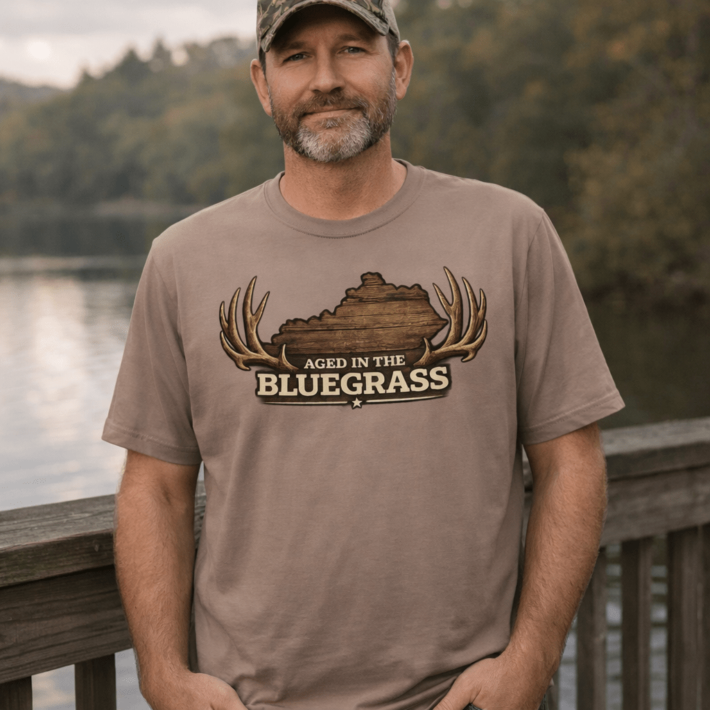 Kentucky Bluegrass Heritage Antler T-Shirt | Aged in the Bluegrass Design | Classic - Bluegrass Elite Apparel LLC