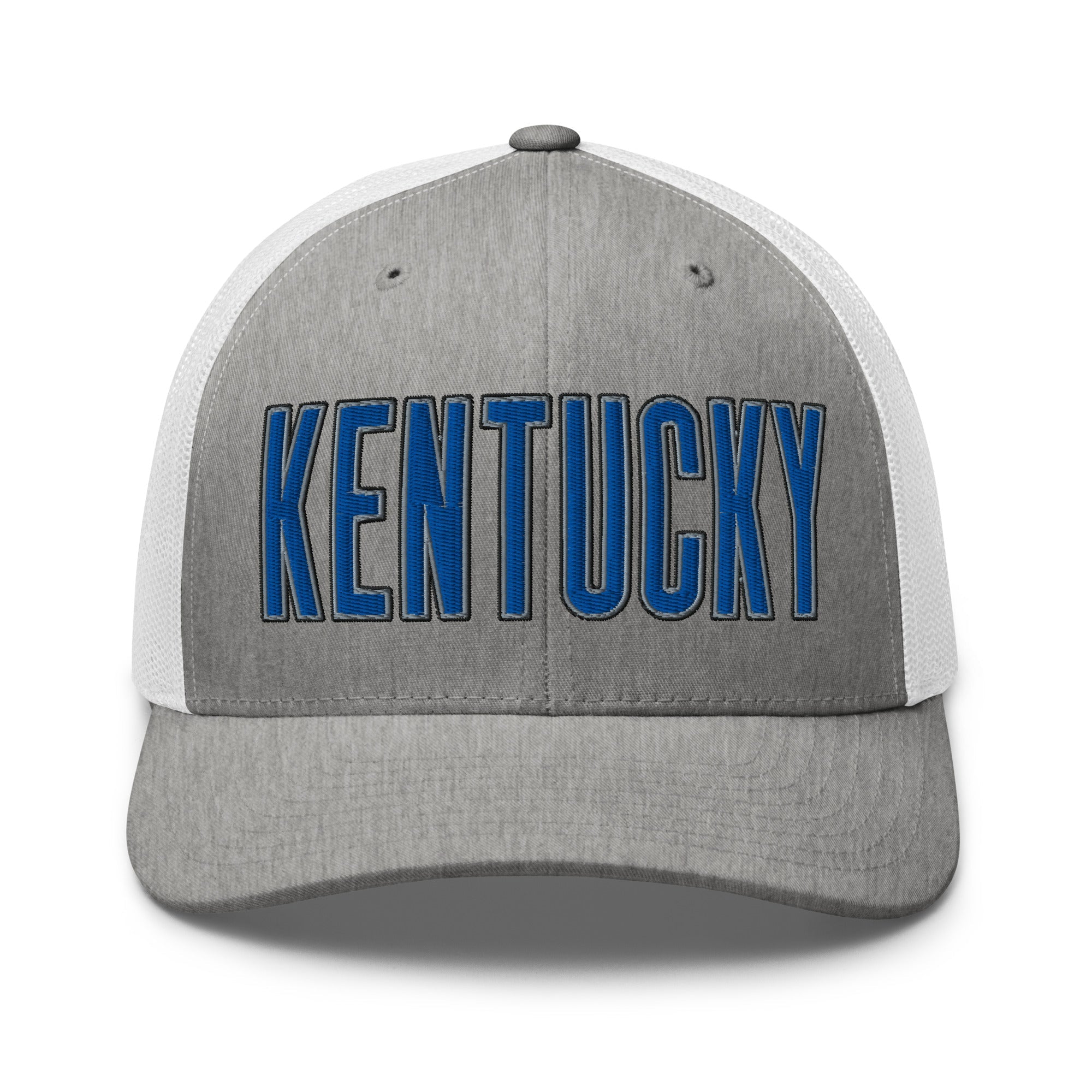 Kentucky Bold Script Trucker Hat | Blue Lettering Heritage Design - Bluegrass Elite Apparel LLC