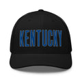Kentucky Bold Script Trucker Hat | Blue Lettering Heritage Design - Bluegrass Elite Apparel LLC