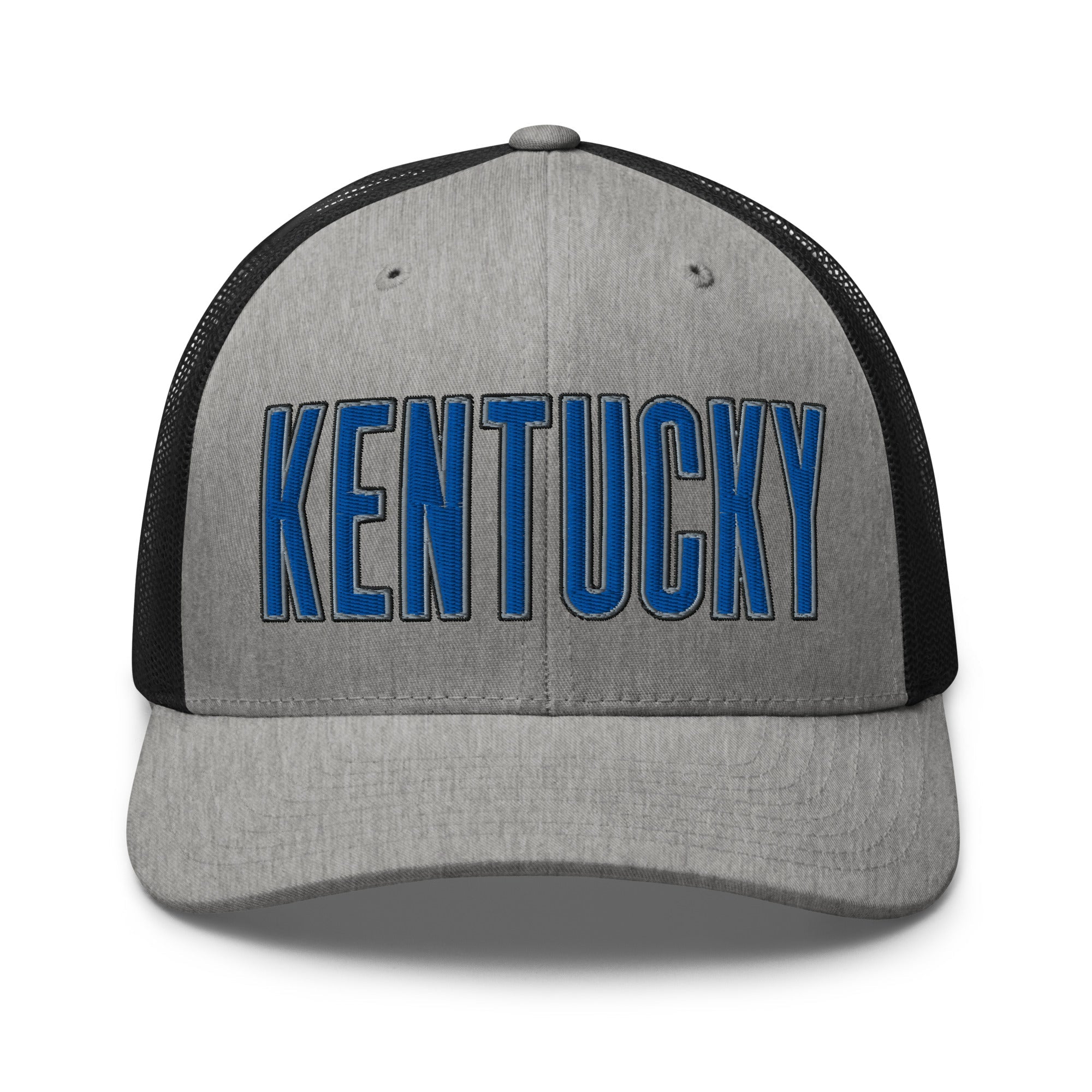 Kentucky Bold Script Trucker Hat | Blue Lettering Heritage Design - Bluegrass Elite Apparel LLC