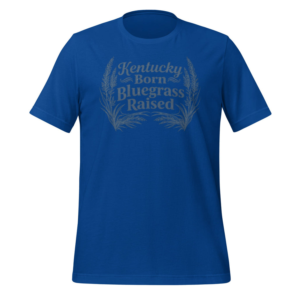 Kentucky Born, Bluegrass Raised T-Shirt | Hand - Drawn Grass Design | Classic Cotton - Bluegrass Elite Apparel LLC