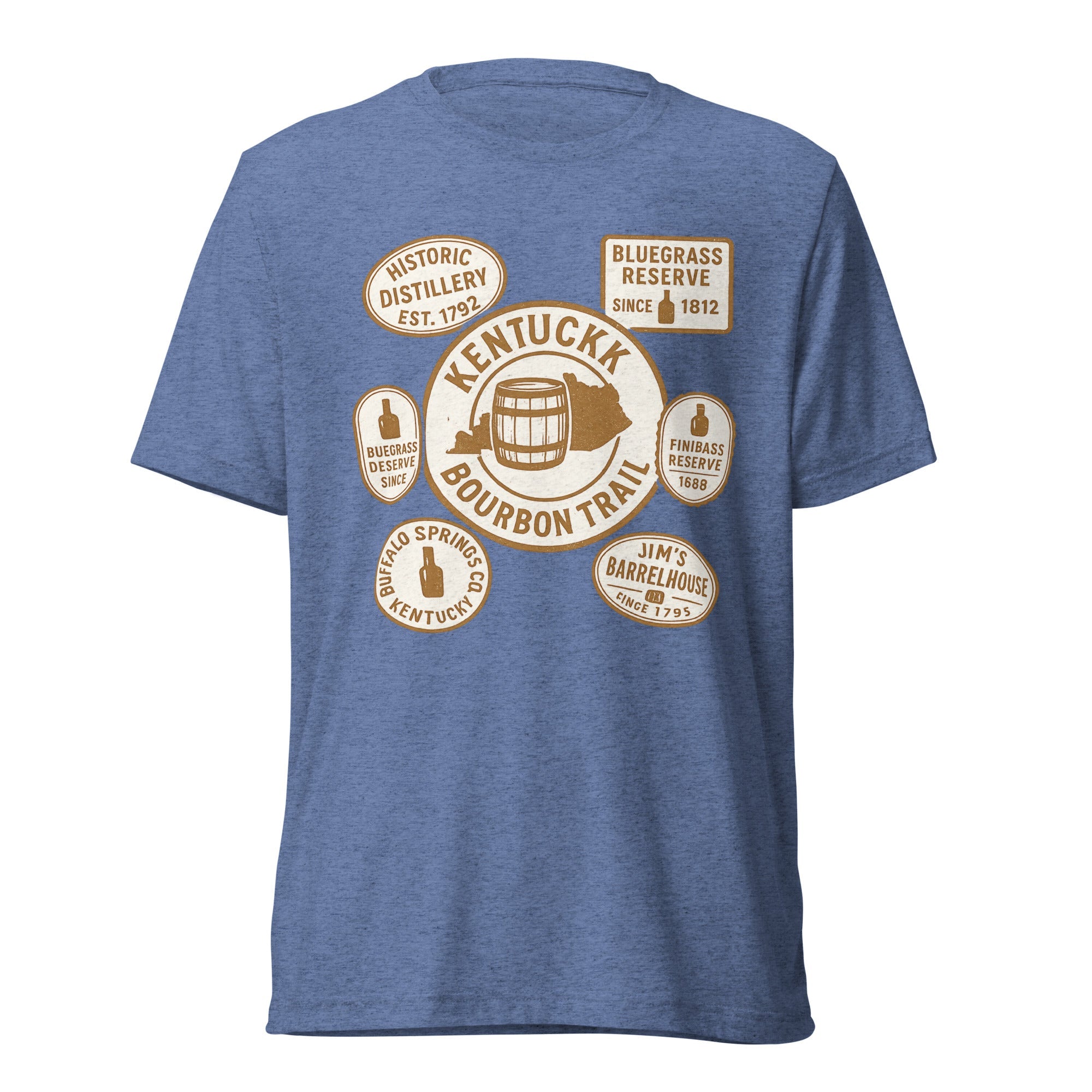 Kentucky bourbon shirt | Bourbon Explorer Tee | Elite Tri - Blend - Bluegrass Elite Apparel LLC