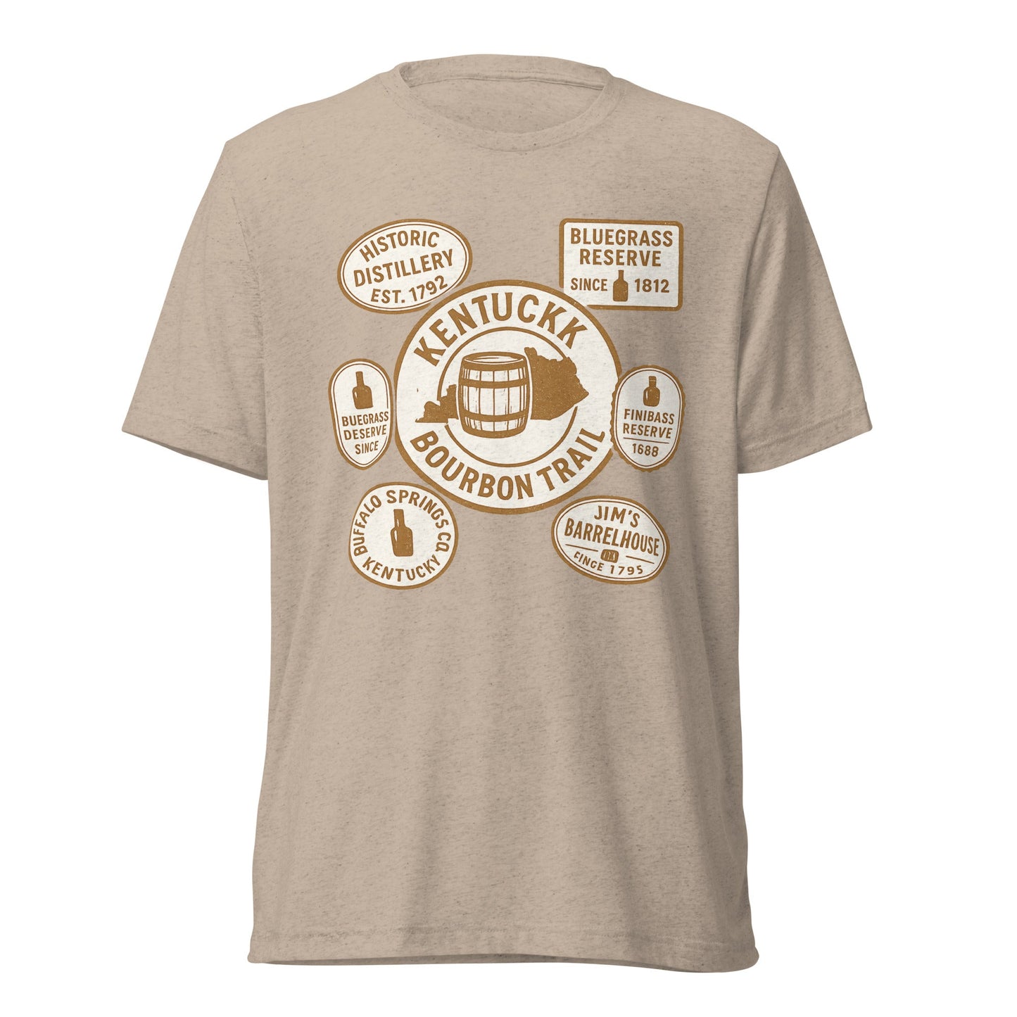 Kentucky bourbon shirt | Bourbon Explorer Tee | Elite Tri - Blend - Bluegrass Elite Apparel LLC