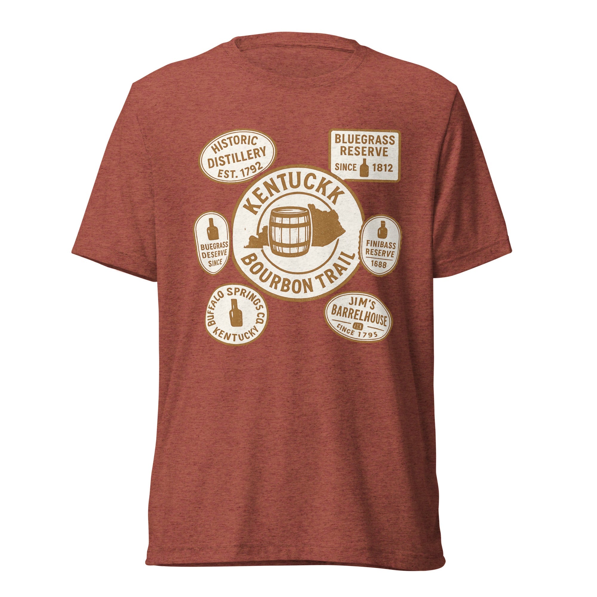 Kentucky bourbon shirt | Bourbon Explorer Tee | Elite Tri - Blend - Bluegrass Elite Apparel LLC