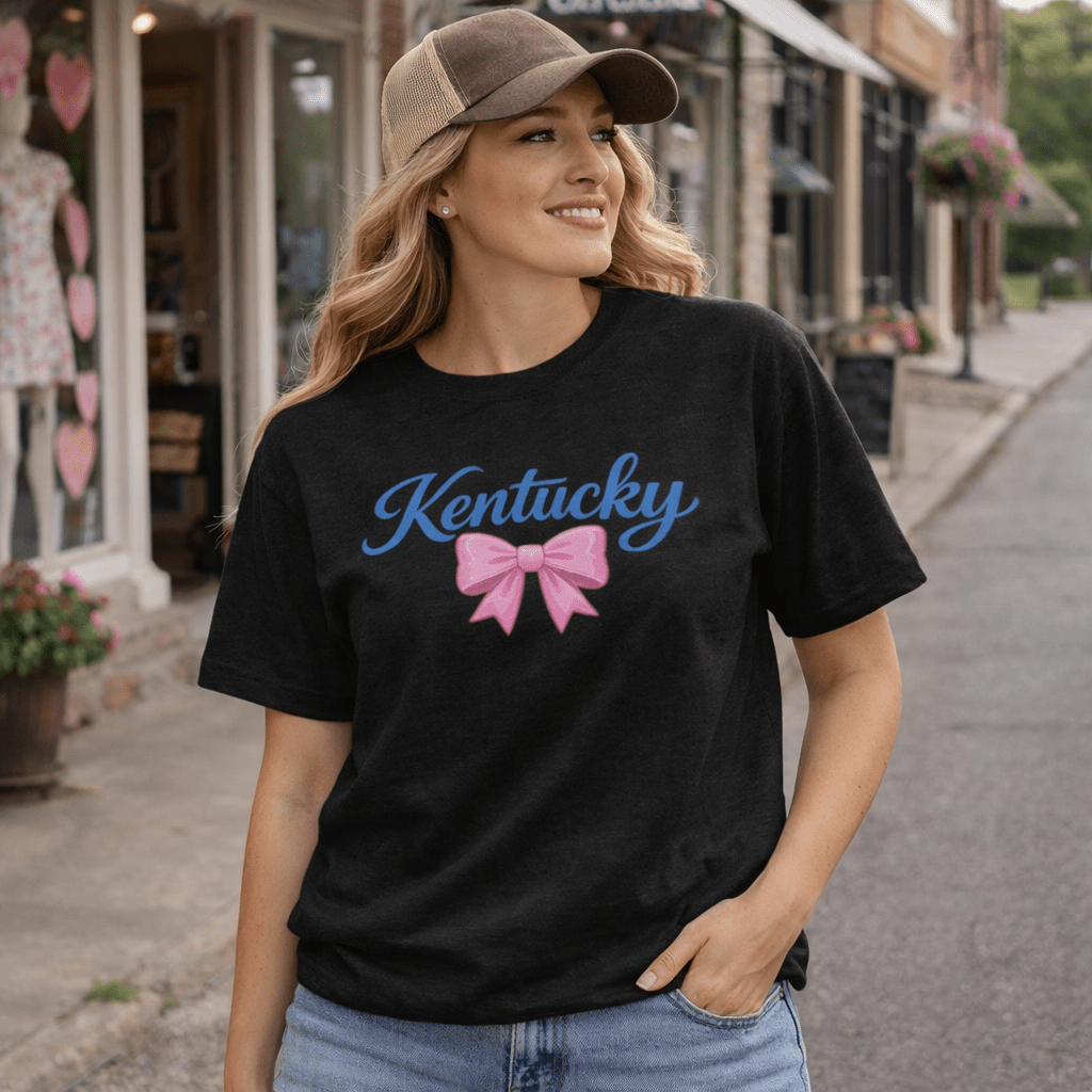 Kentucky Bow T-Shirt | Southern Charm Script Design | Elite - Bluegrass Elite Apparel LLC