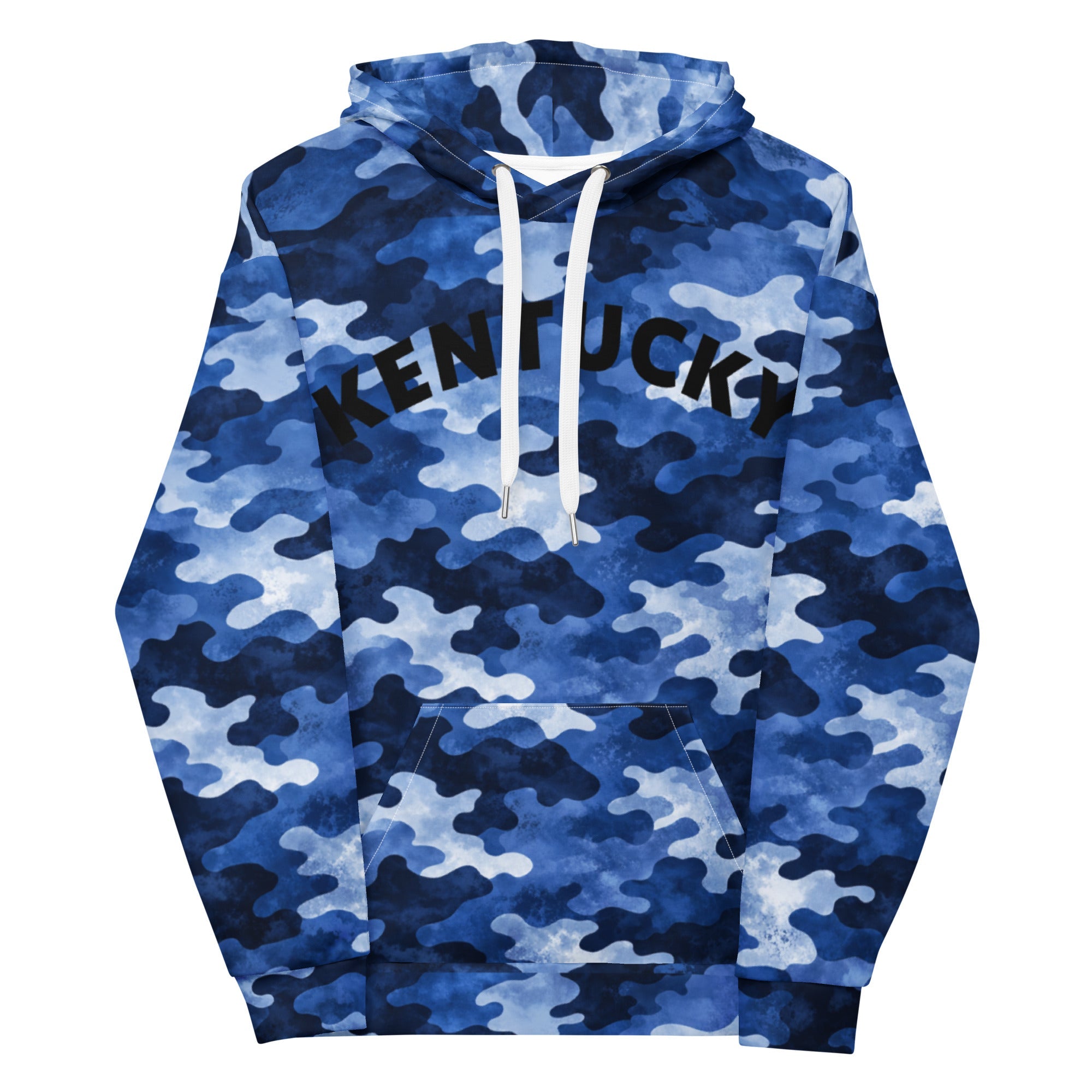 Kentucky Camo Hoodie | Blue Camouflage Arch Design | Classic Comfort - Bluegrass Elite Apparel LLC