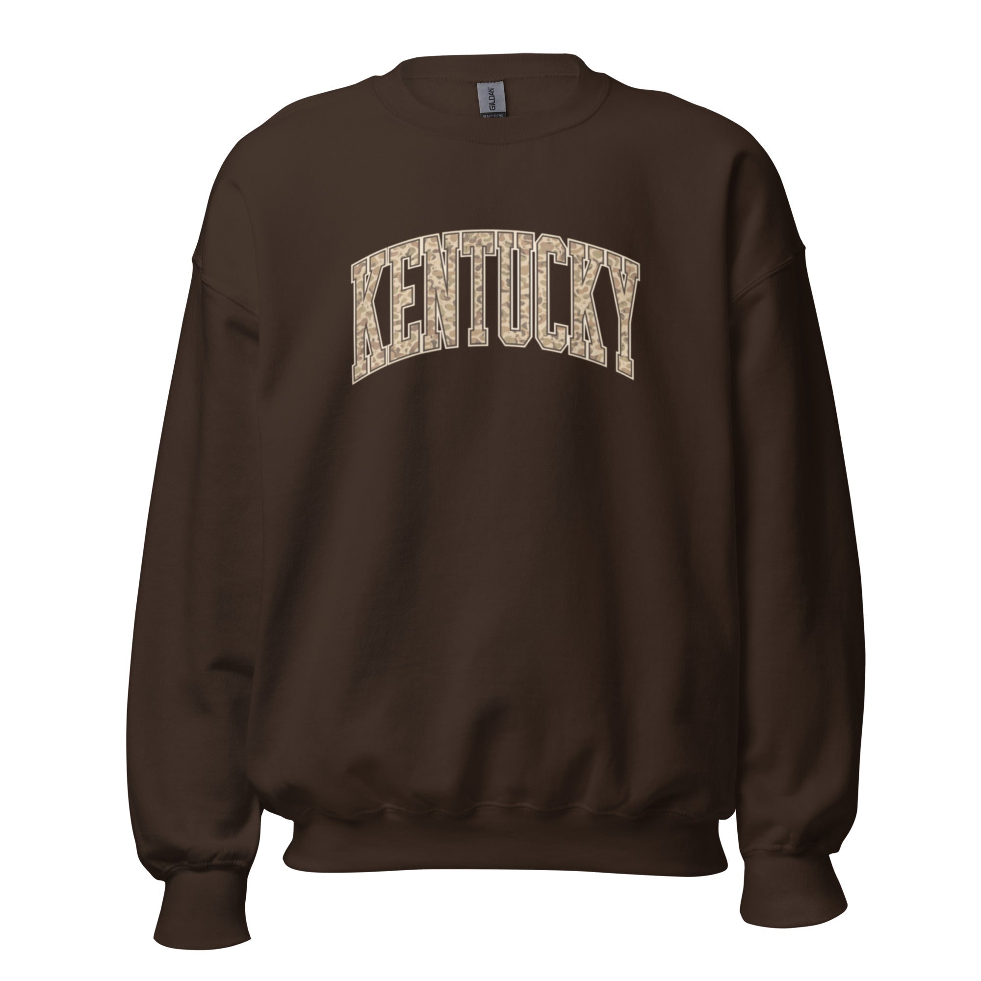 Kentucky Camo Letter Sweatshirt | Arched Bold Design | Unisex Fit - Bluegrass Elite Apparel LLC
