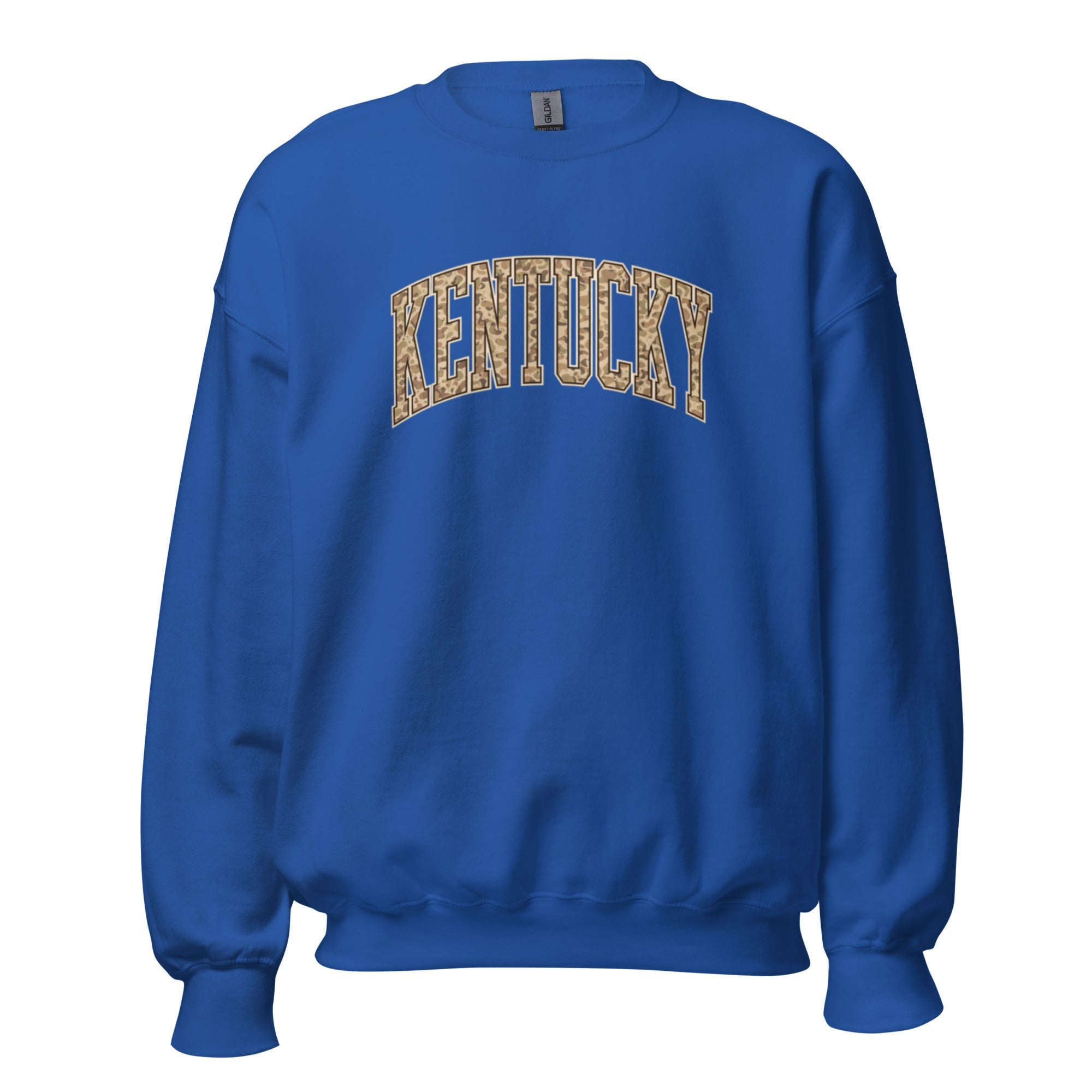 Kentucky Camo Letter Sweatshirt | Arched Bold Design | Unisex Fit - Bluegrass Elite Apparel LLC