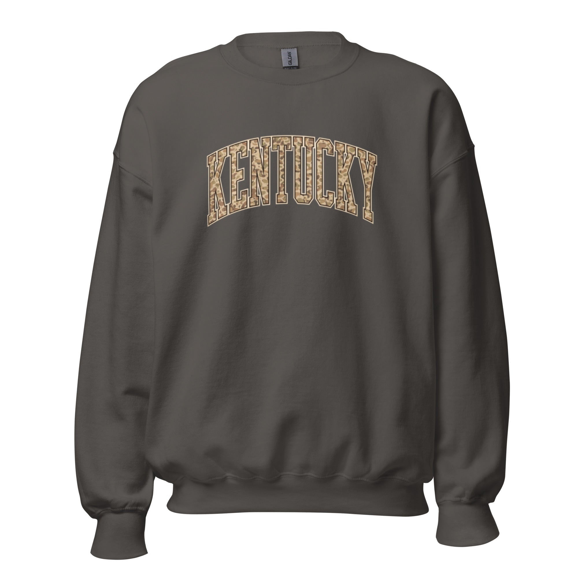 Kentucky Camo Letter Sweatshirt | Arched Bold Design | Unisex Fit - Bluegrass Elite Apparel LLC