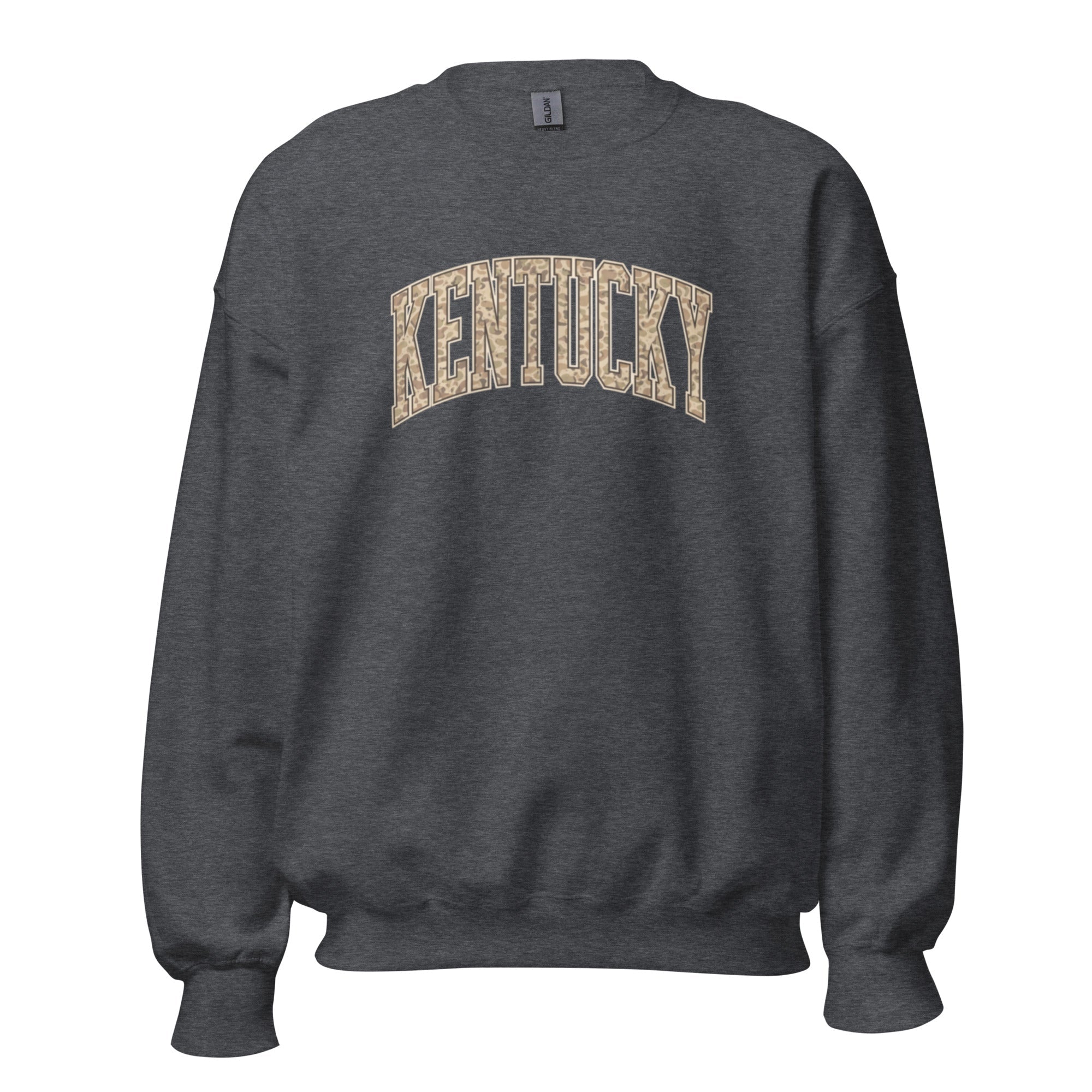 Kentucky Camo Letter Sweatshirt | Arched Bold Design | Unisex Fit - Bluegrass Elite Apparel LLC