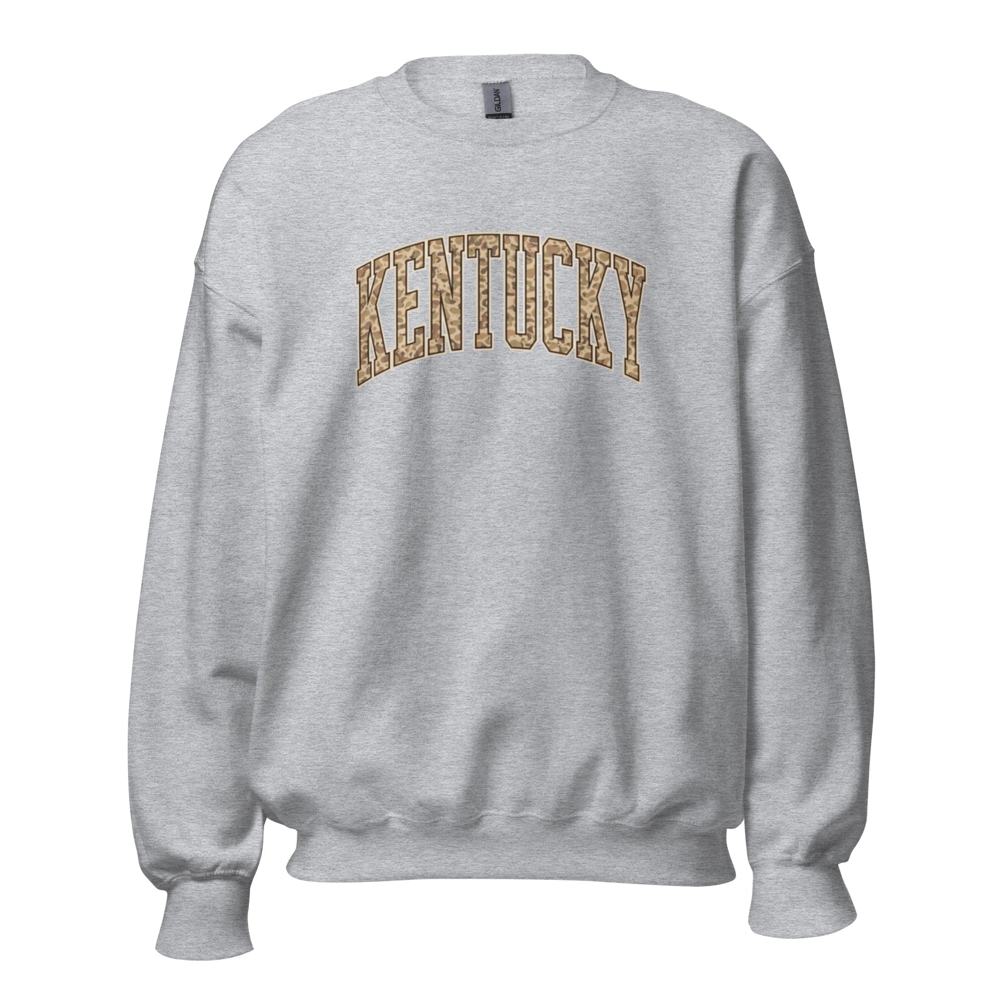 Kentucky Camo Letter Sweatshirt | Arched Bold Design | Unisex Fit - Bluegrass Elite Apparel LLC