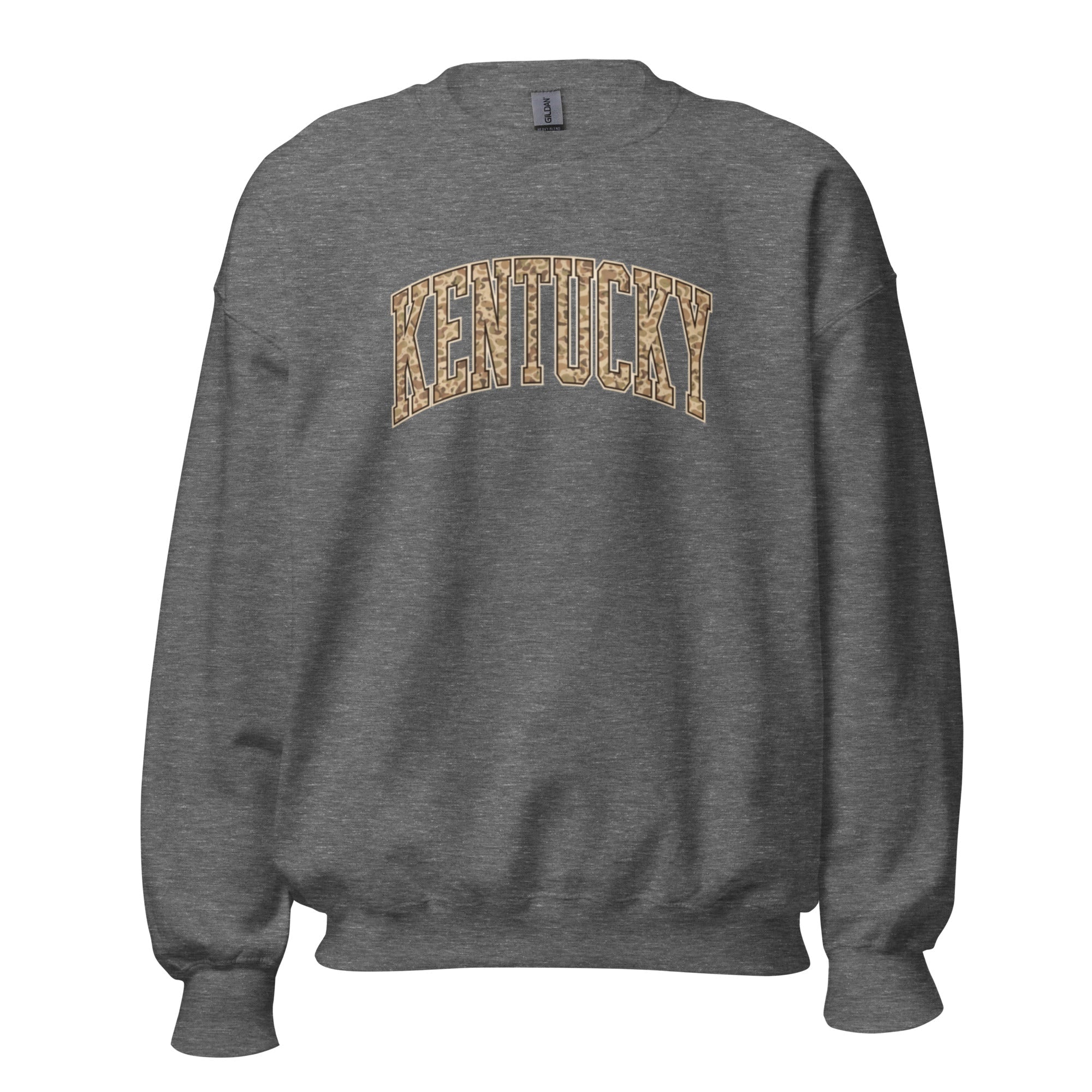 Kentucky Camo Letter Sweatshirt | Arched Bold Design | Unisex Fit - Bluegrass Elite Apparel LLC
