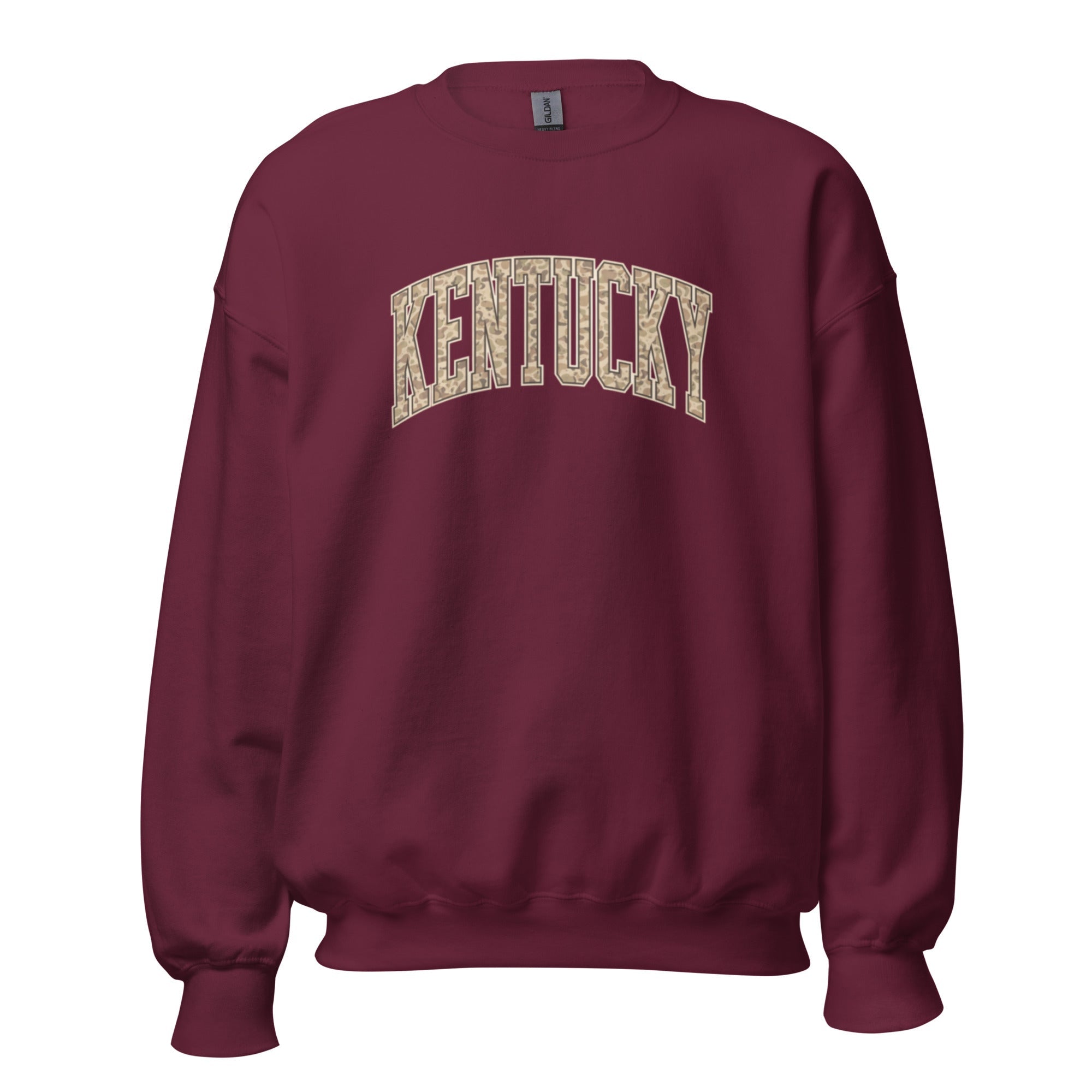 Kentucky Camo Letter Sweatshirt | Arched Bold Design | Unisex Fit - Bluegrass Elite Apparel LLC