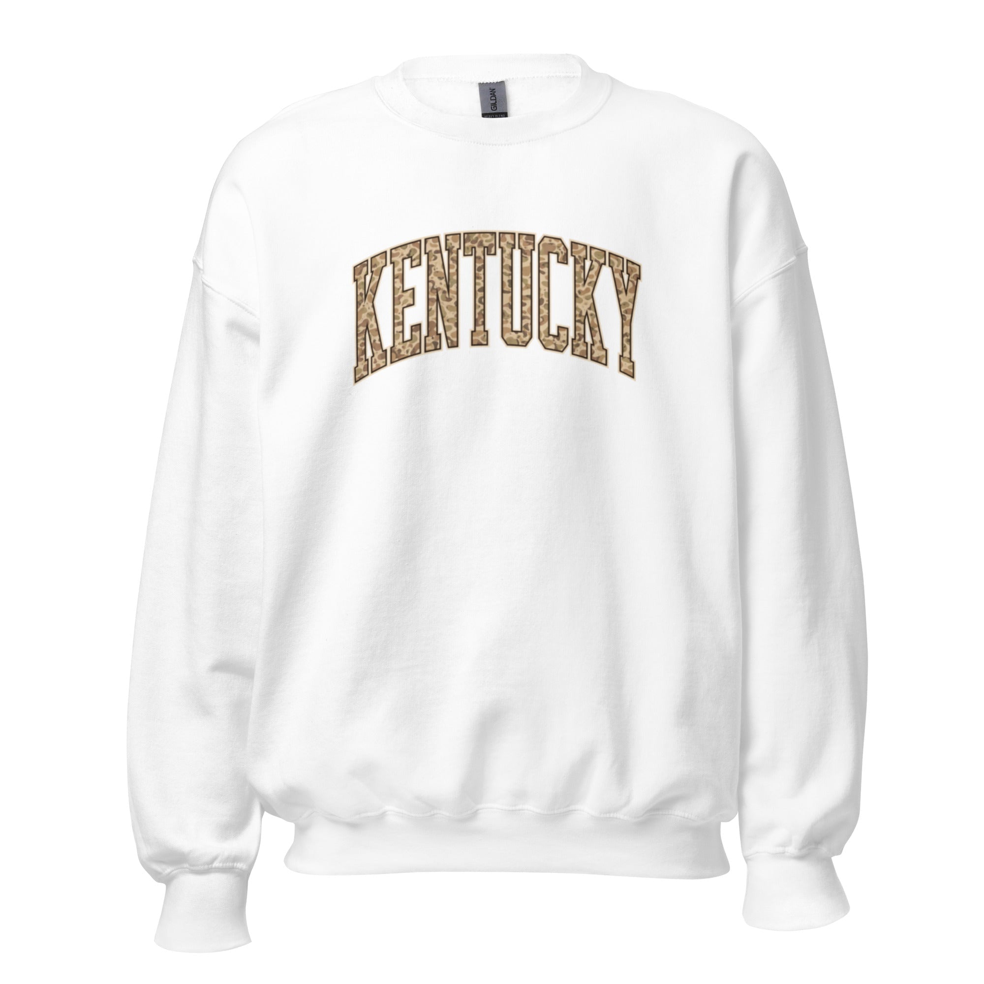 Kentucky Camo Letter Sweatshirt | Arched Bold Design | Unisex Fit - Bluegrass Elite Apparel LLC