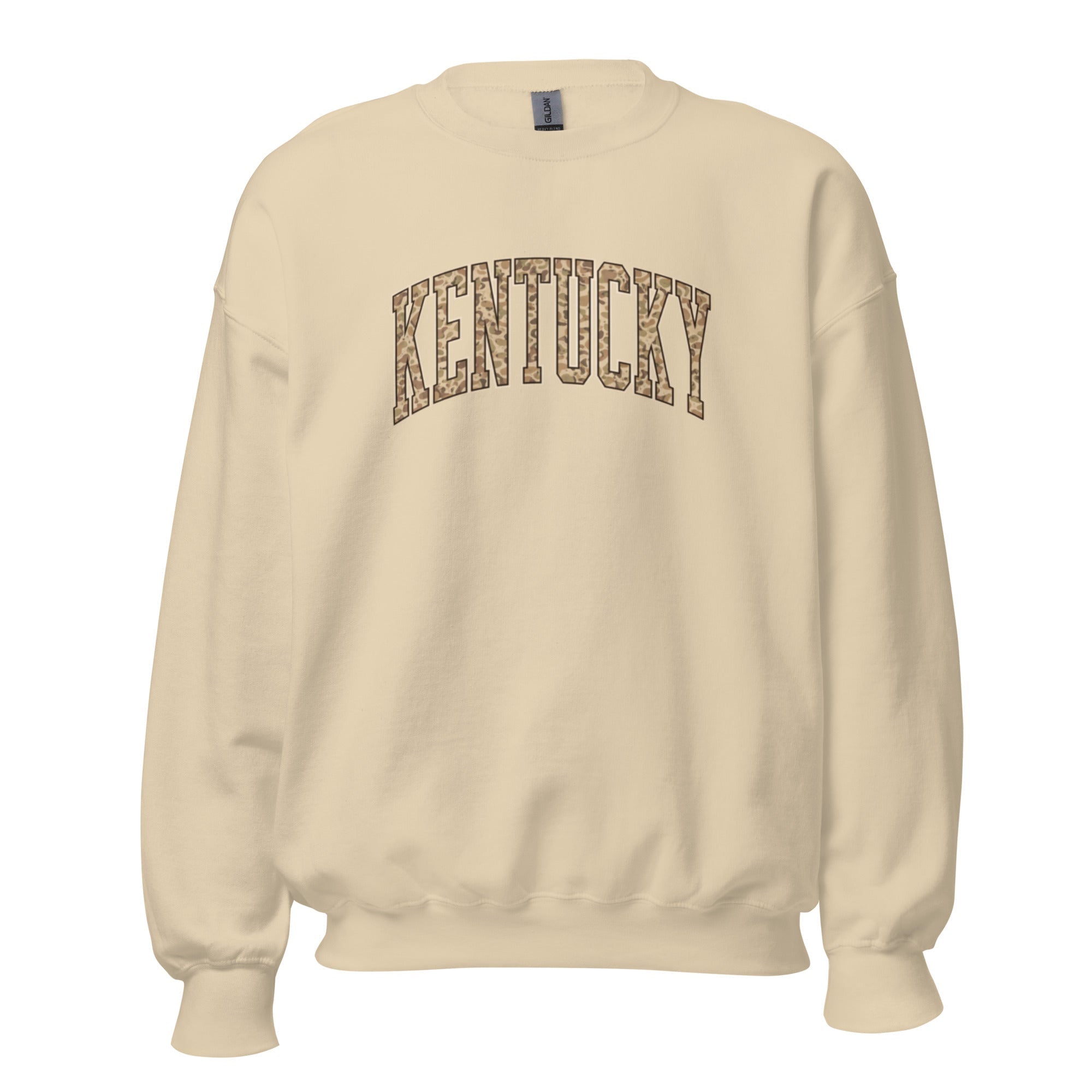 Kentucky Camo Letter Sweatshirt | Arched Bold Design | Unisex Fit - Bluegrass Elite Apparel LLC