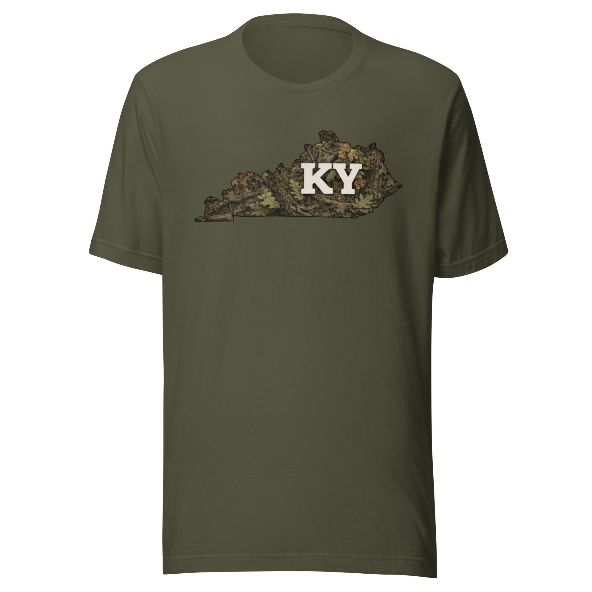 Kentucky Camo State Script Tee | Woodland Heritage Design | Classic Airlume - Bluegrass Elite Apparel LLC
