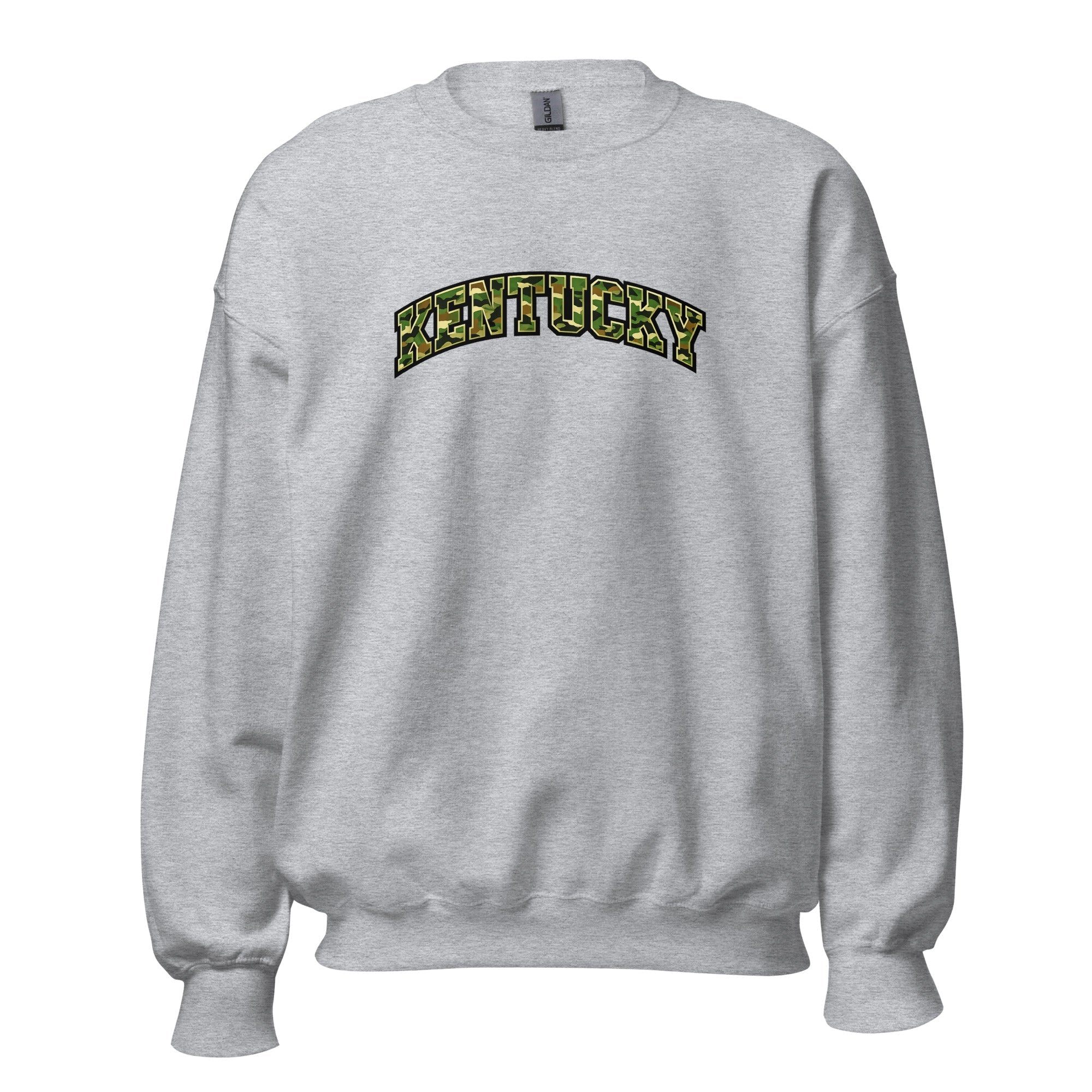 Kentucky Camo Sweatshirt | Military Green Arch Design | Unisex - Bluegrass Elite Apparel LLC