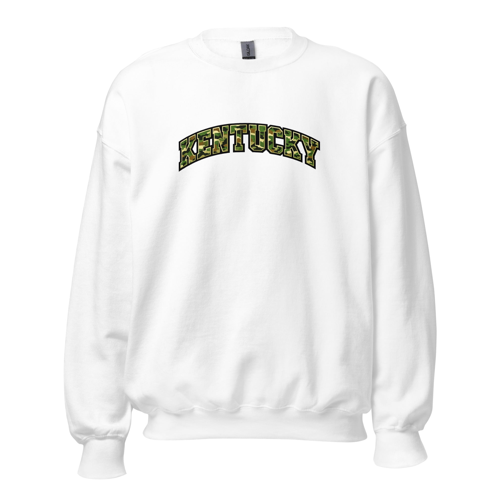 Kentucky Camo Sweatshirt | Military Green Arch Design | Unisex - Bluegrass Elite Apparel LLC