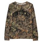 Kentucky Camo Sweatshirt | Mossy Oak All - Over Print with Black Block Text | Unisex Cotton - Bluegrass Elite Apparel LLC