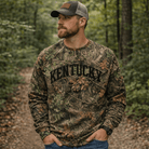 Kentucky Camo Sweatshirt | Mossy Oak All-Over Print with Black Block Text | Unisex Cotton - Bluegrass Elite Apparel LLC