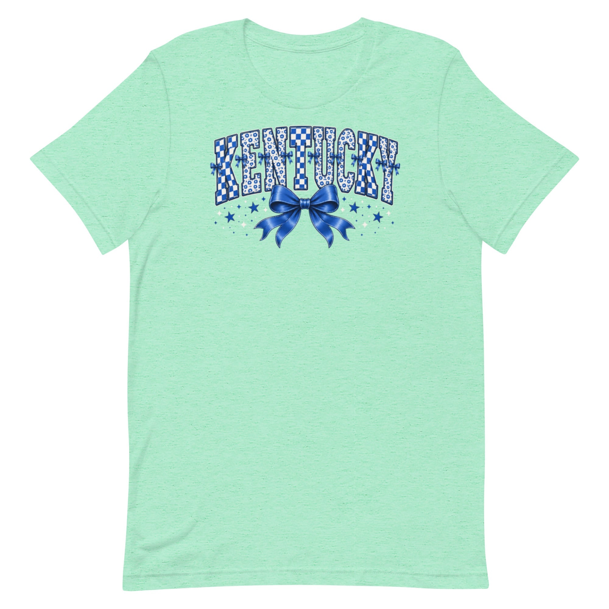 Kentucky Checker Bow Tee | Floral Vintage Design | Classic - Bluegrass Elite Apparel LLC