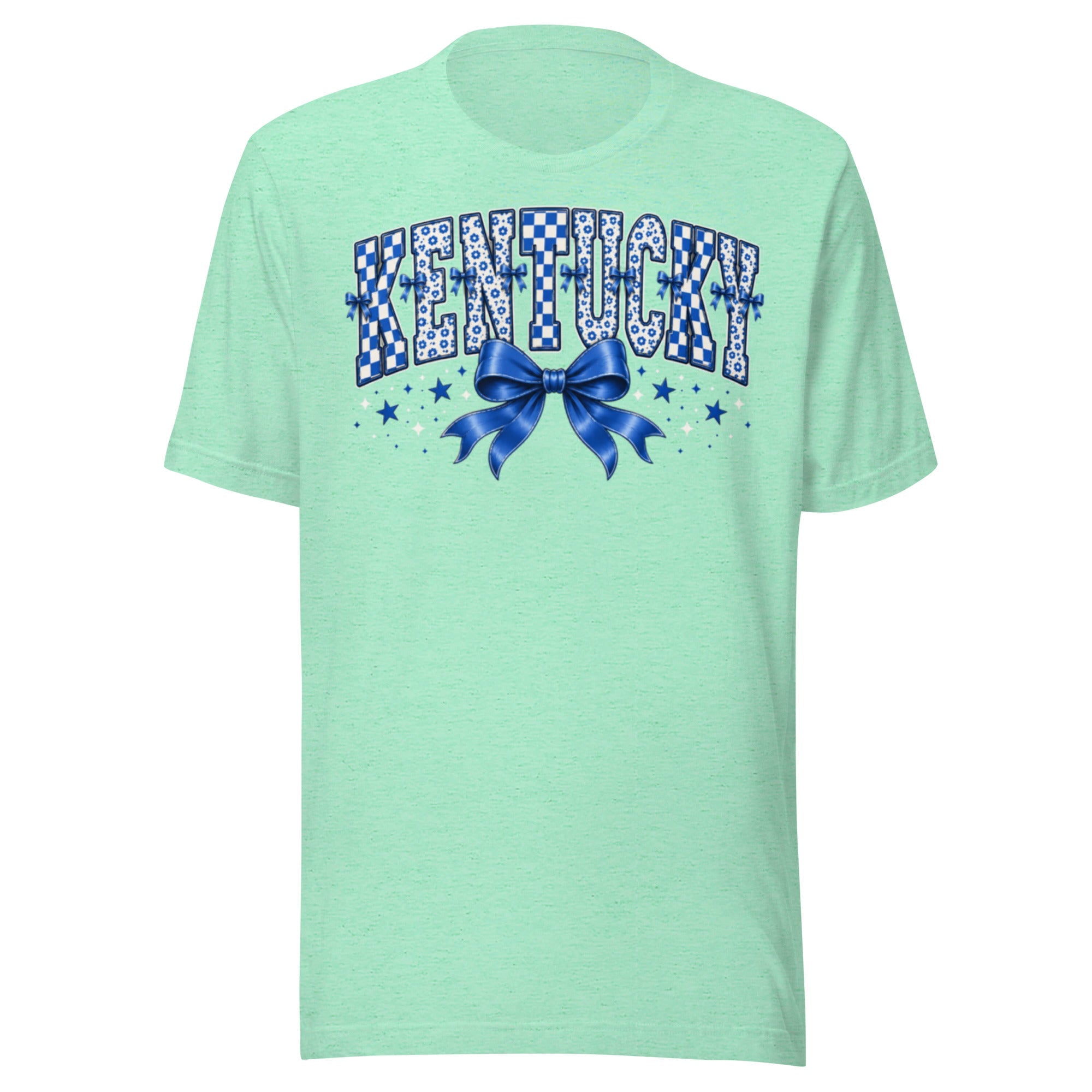 Kentucky Checker Bow Tee | Floral Vintage Design | Classic - Bluegrass Elite Apparel LLC