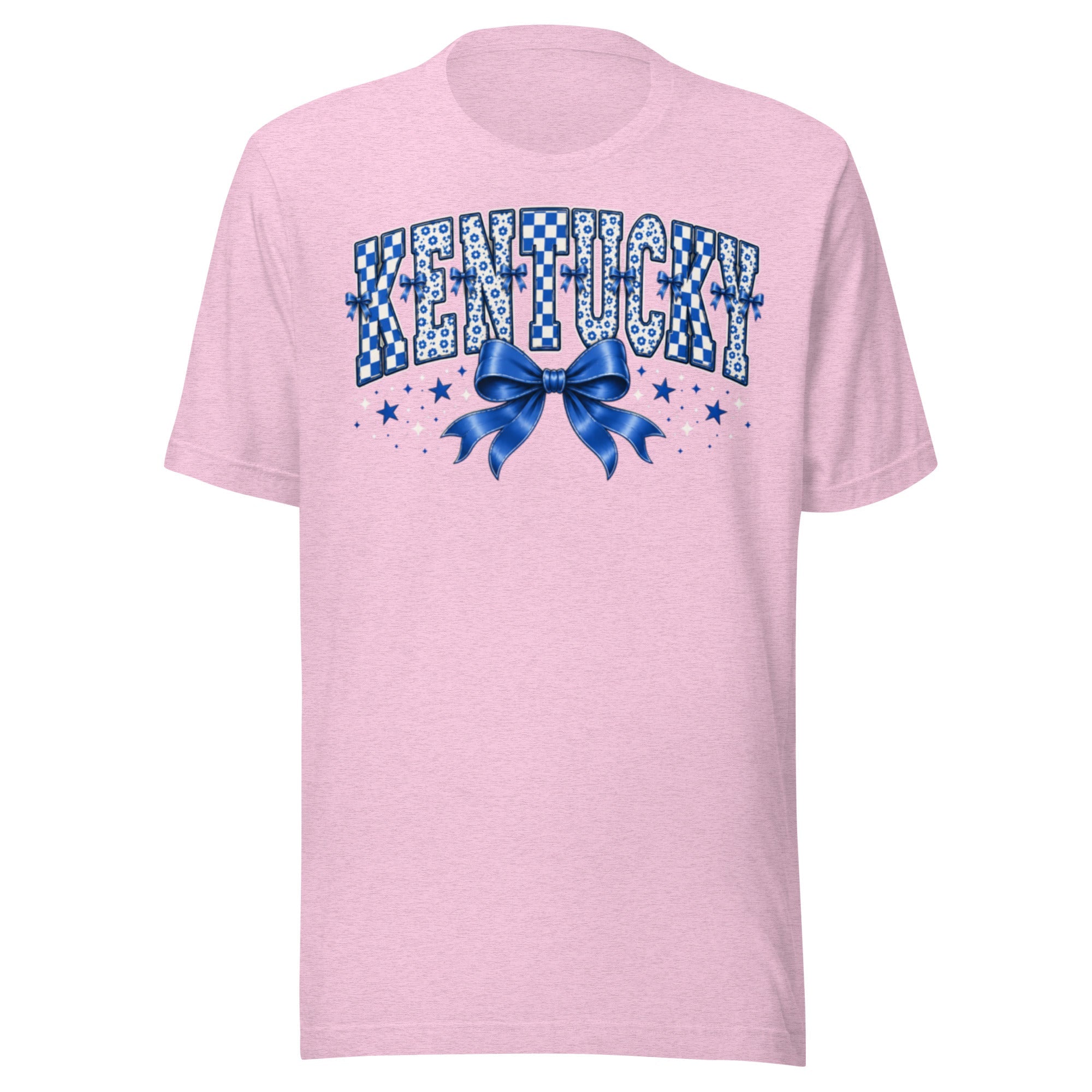 Kentucky Checker Bow Tee | Floral Vintage Design | Classic - Bluegrass Elite Apparel LLC