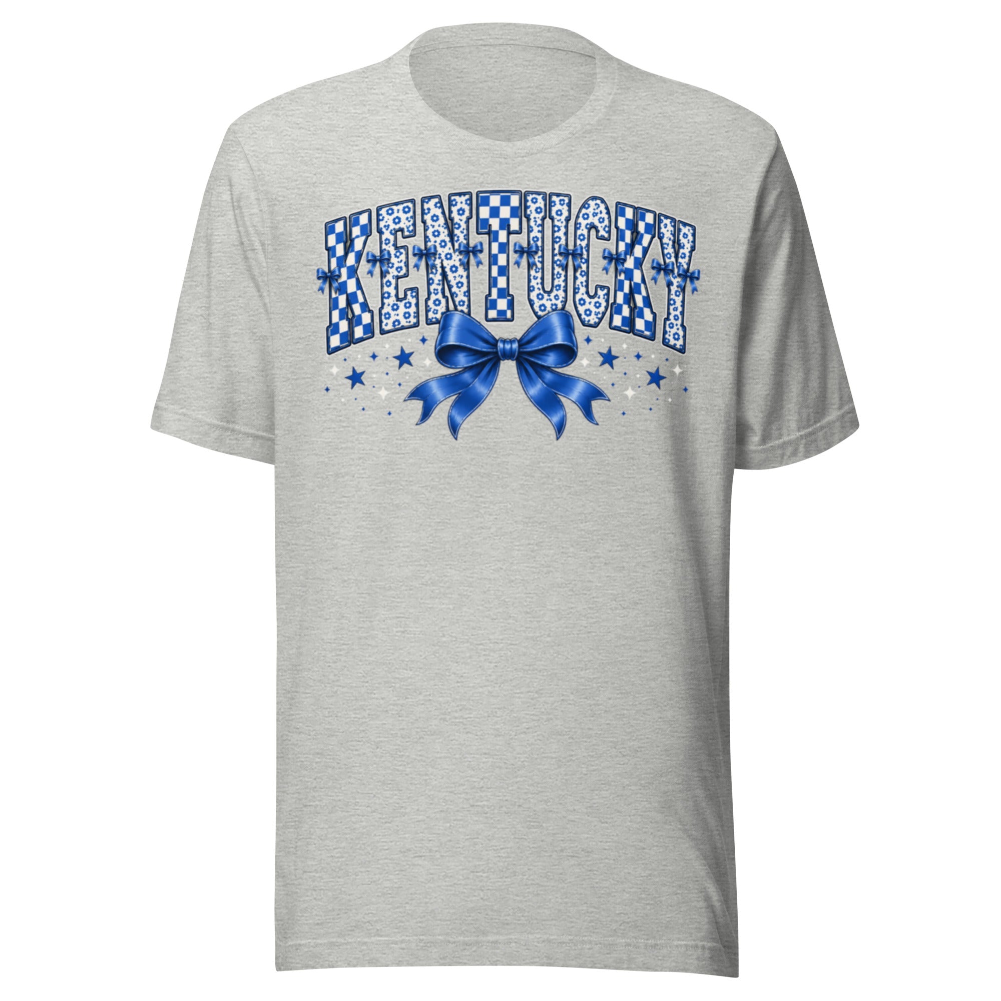 Kentucky Checker Bow Tee | Floral Vintage Design | Classic - Bluegrass Elite Apparel LLC