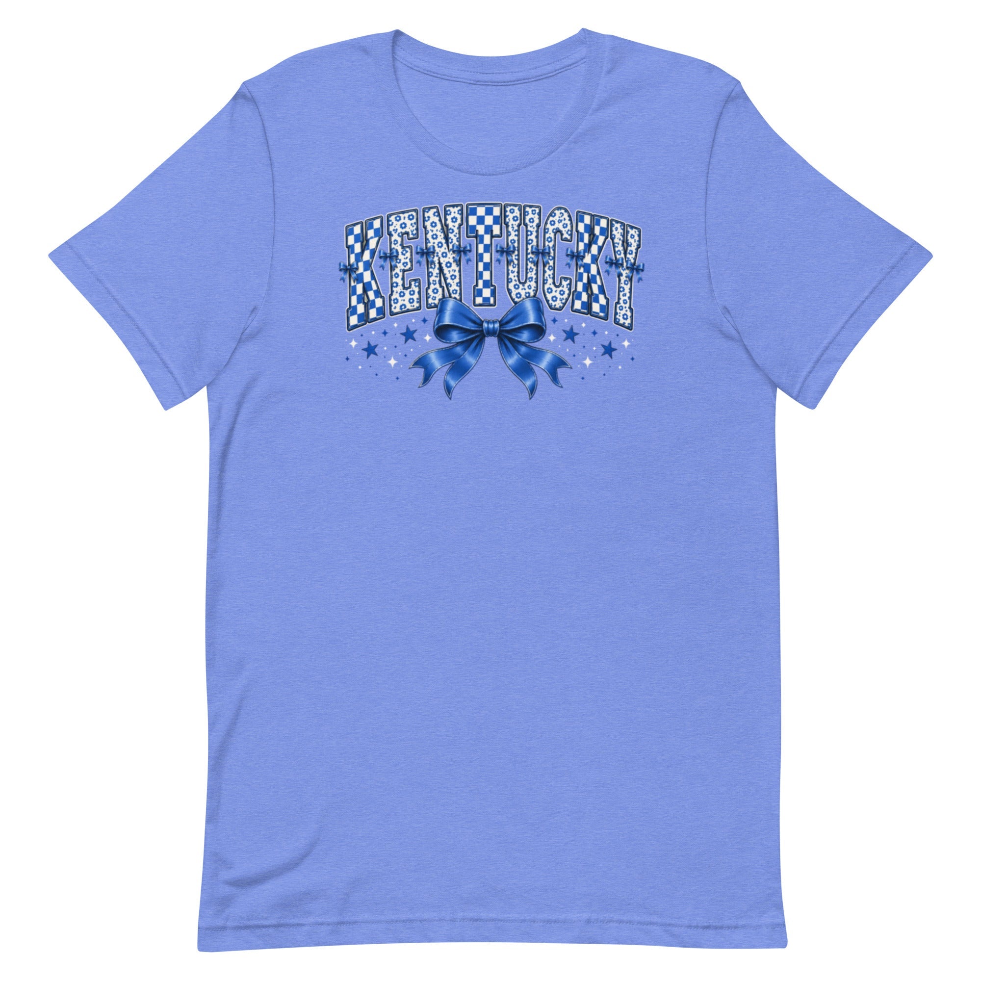 Kentucky Checker Bow Tee | Floral Vintage Design | Classic - Bluegrass Elite Apparel LLC