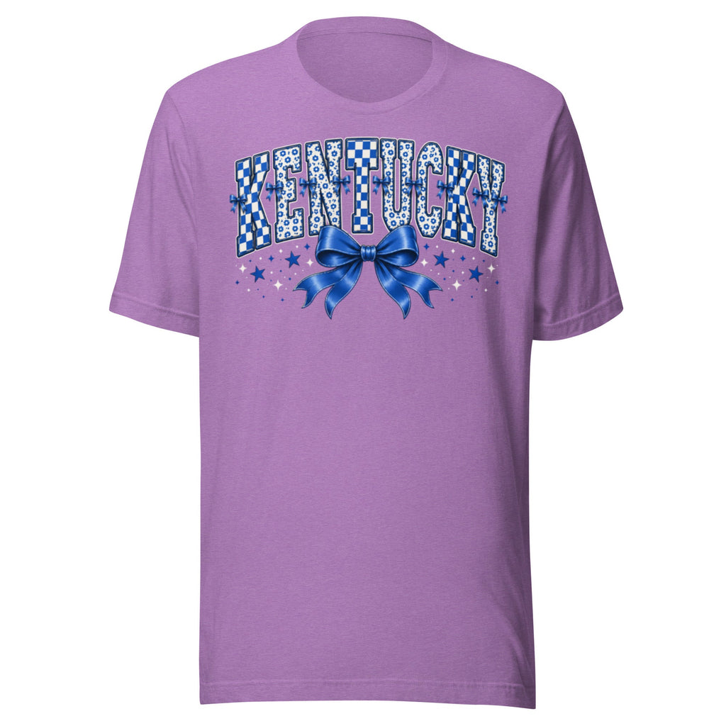 Kentucky Checker Bow Tee | Floral Vintage Design | Classic - Bluegrass Elite Apparel LLC