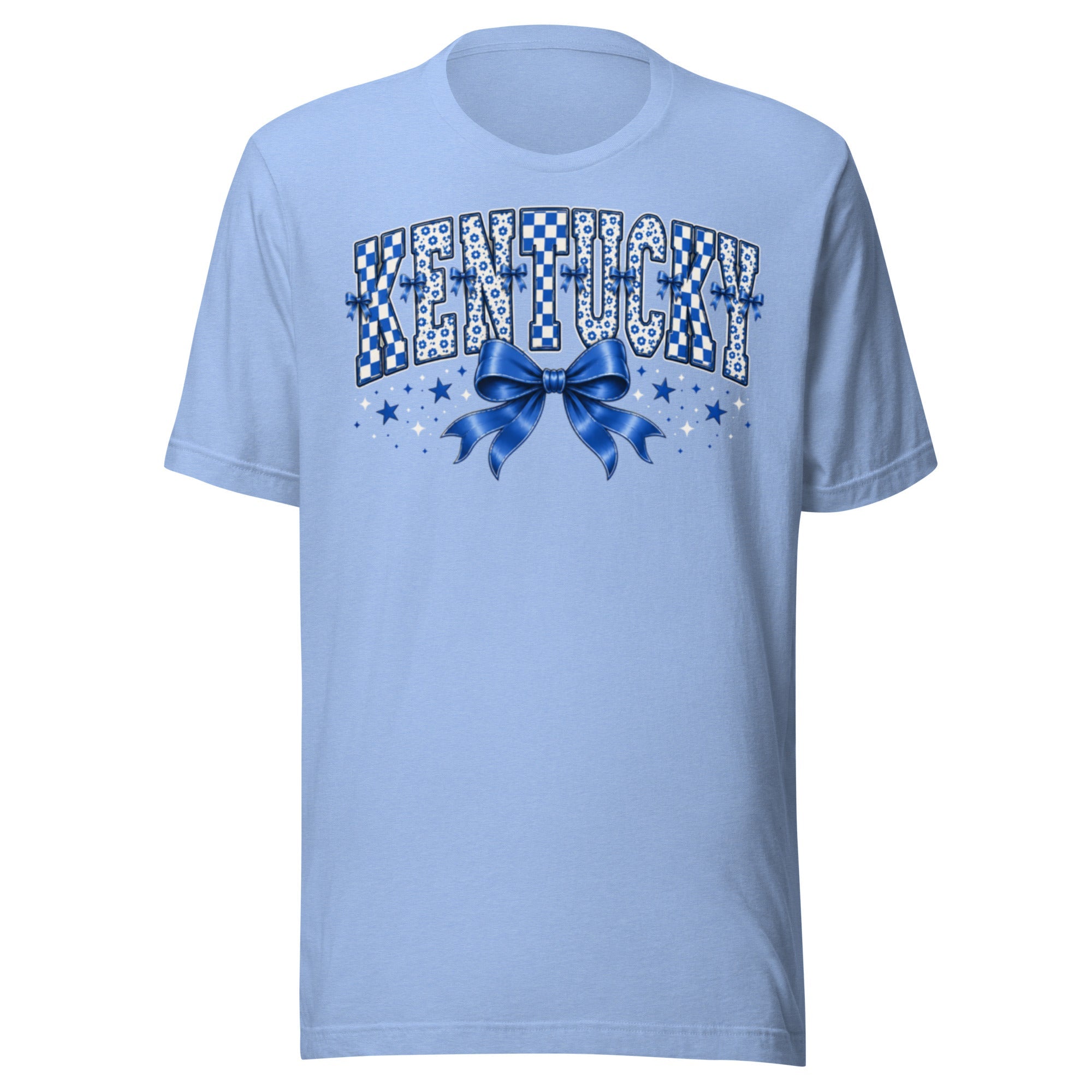 Kentucky Checker Bow Tee | Floral Vintage Design | Classic - Bluegrass Elite Apparel LLC