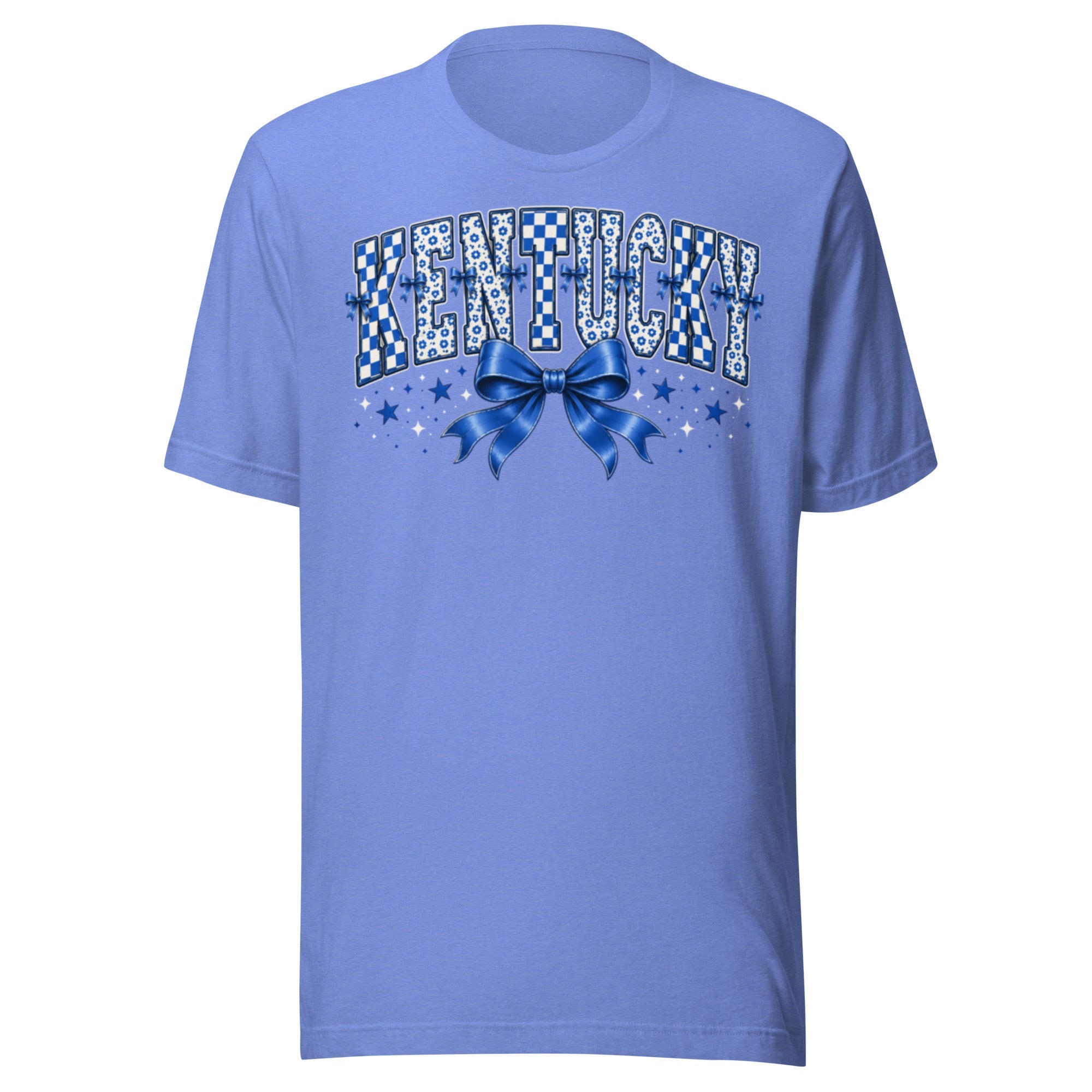Kentucky Checker Bow Tee | Floral Vintage Design | Classic - Bluegrass Elite Apparel LLC