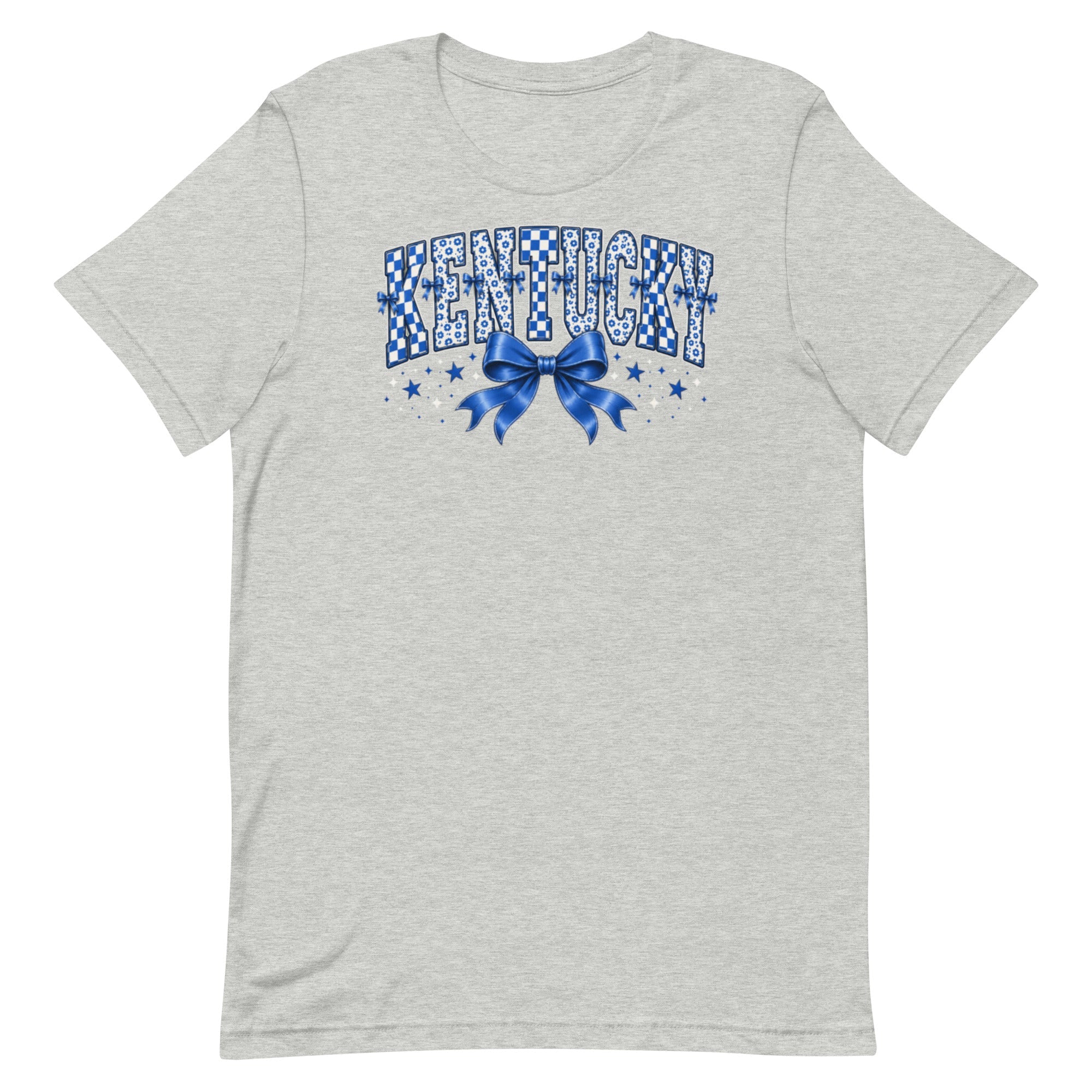 Kentucky Checker Bow Tee | Floral Vintage Design | Classic - Bluegrass Elite Apparel LLC