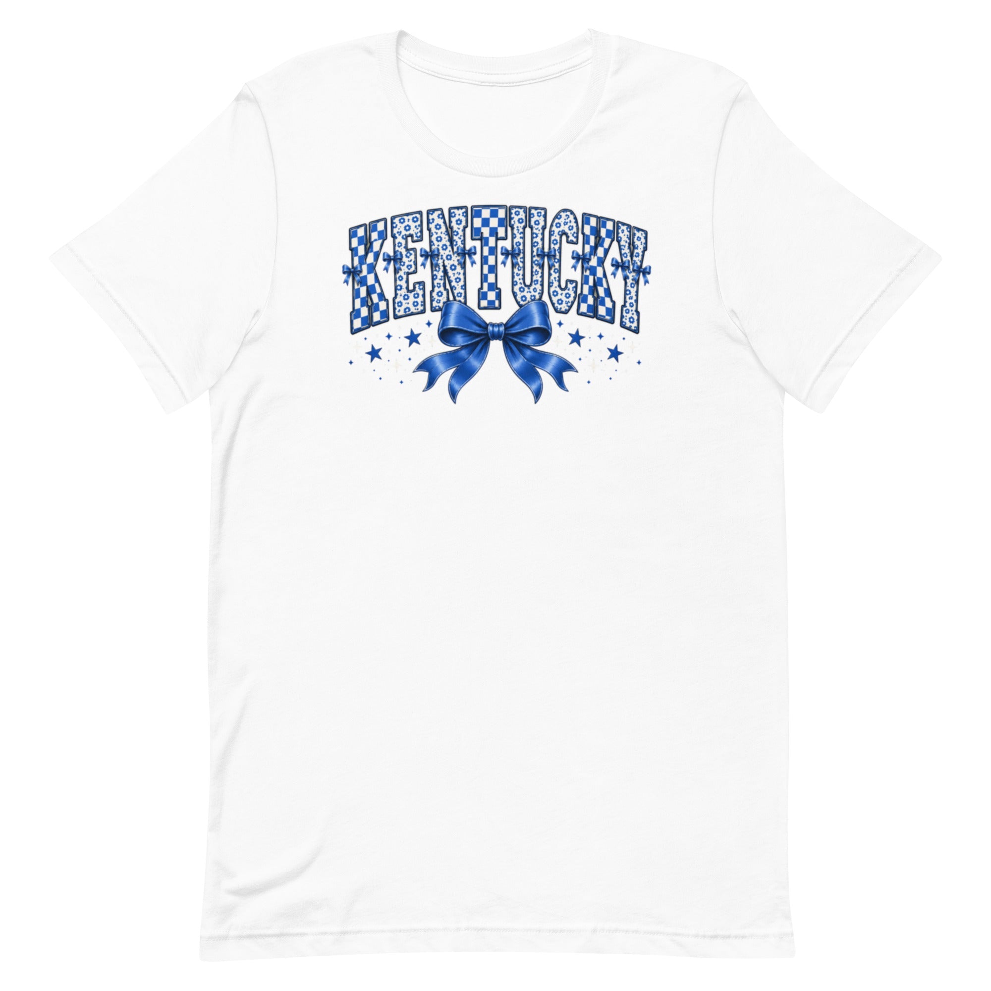 Kentucky Checker Bow Tee | Floral Vintage Design | Classic - Bluegrass Elite Apparel LLC