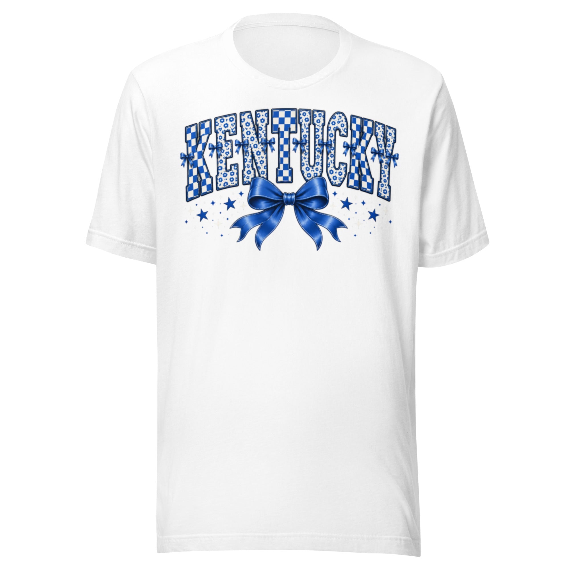 Kentucky Checker Bow Tee | Floral Vintage Design | Classic - Bluegrass Elite Apparel LLC