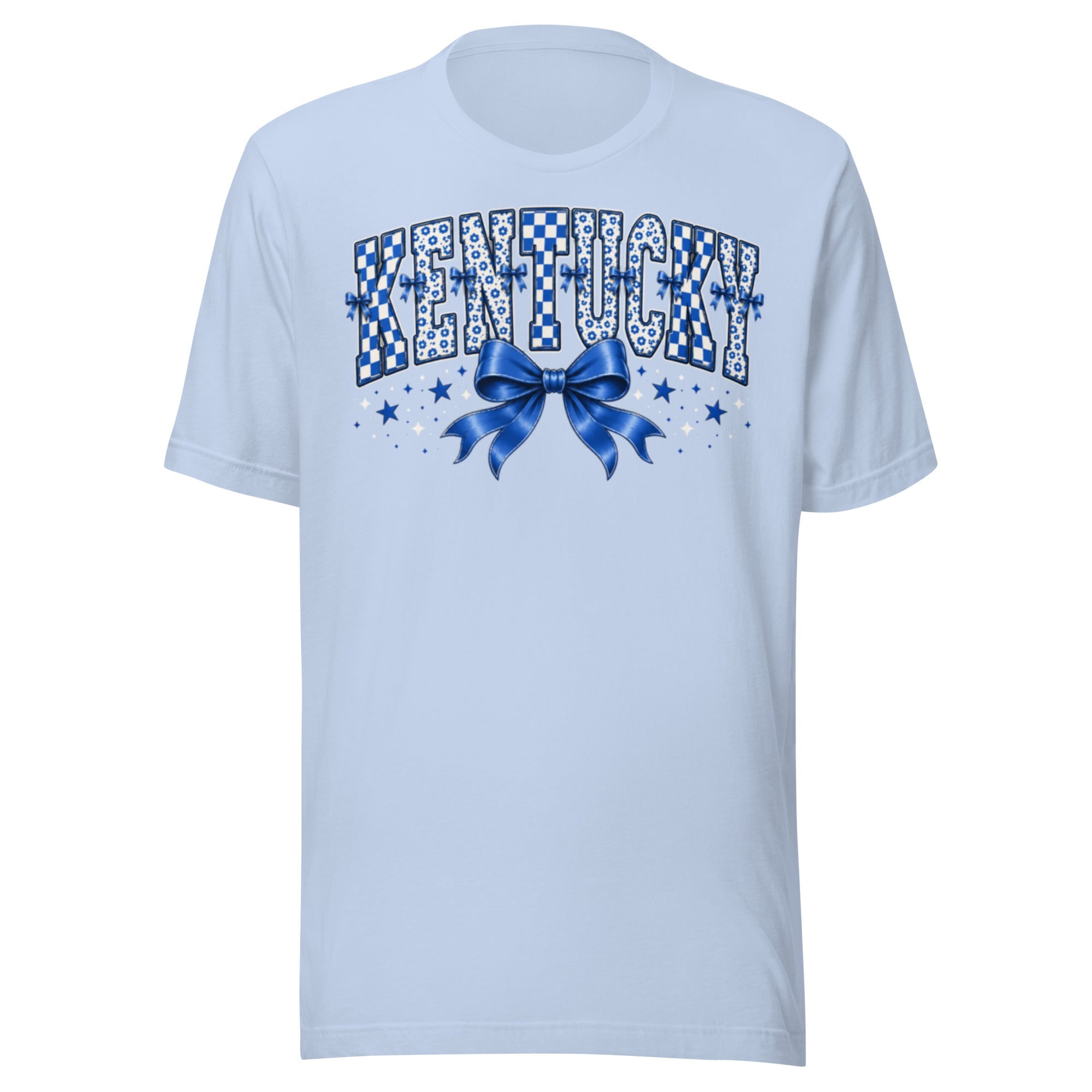 Kentucky Checker Bow Tee | Floral Vintage Design | Classic - Bluegrass Elite Apparel LLC