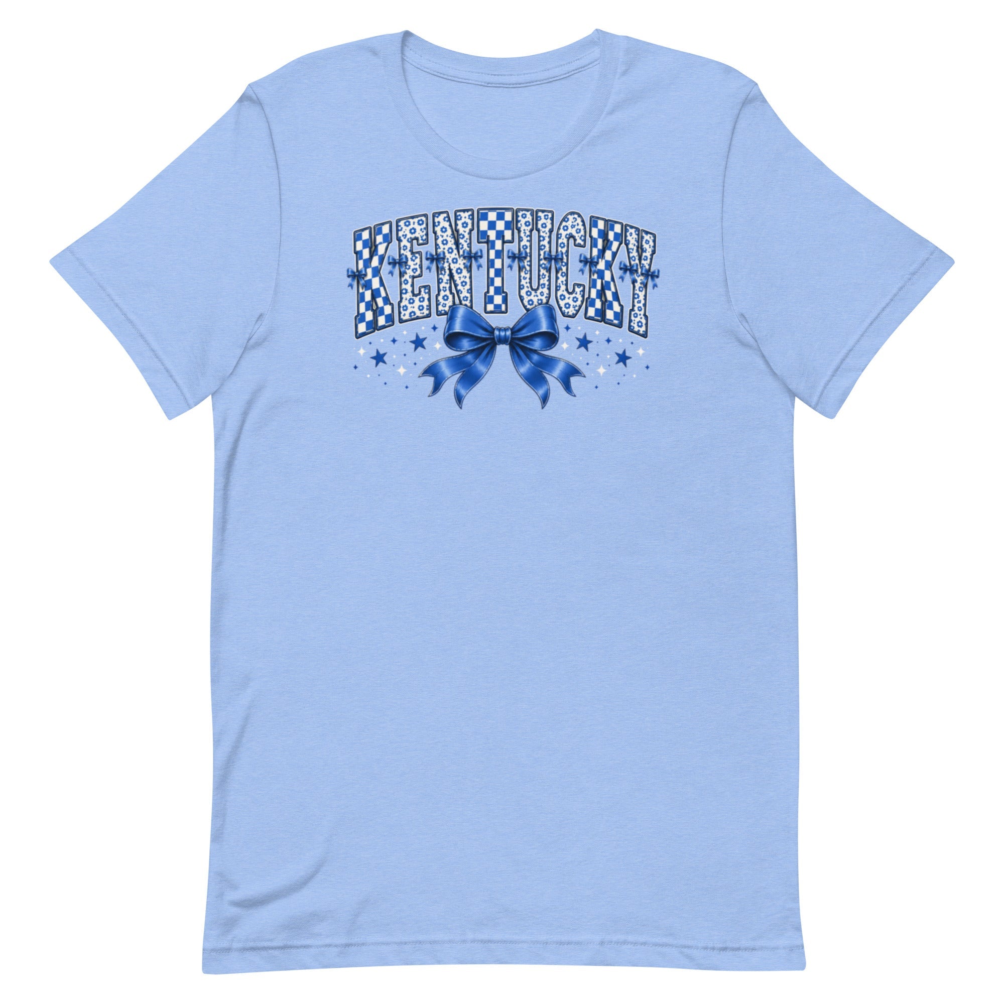 Kentucky Checker Bow Tee | Floral Vintage Design | Classic - Bluegrass Elite Apparel LLC