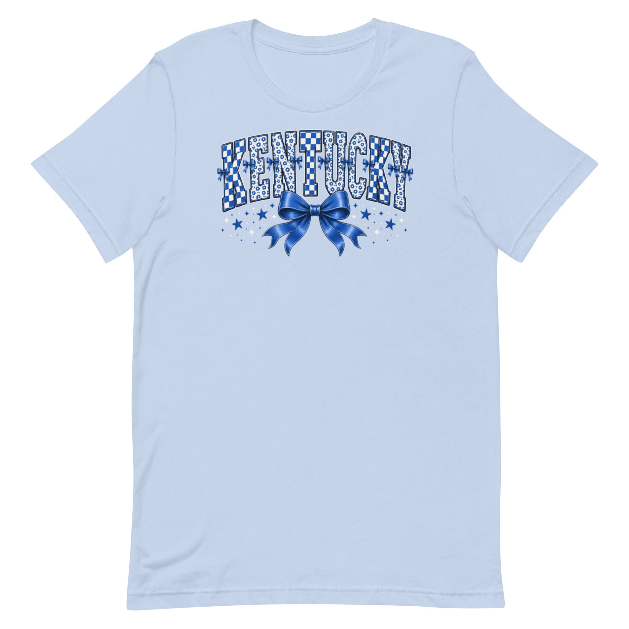 Kentucky Checker Bow Tee | Floral Vintage Design | Classic - Bluegrass Elite Apparel LLC