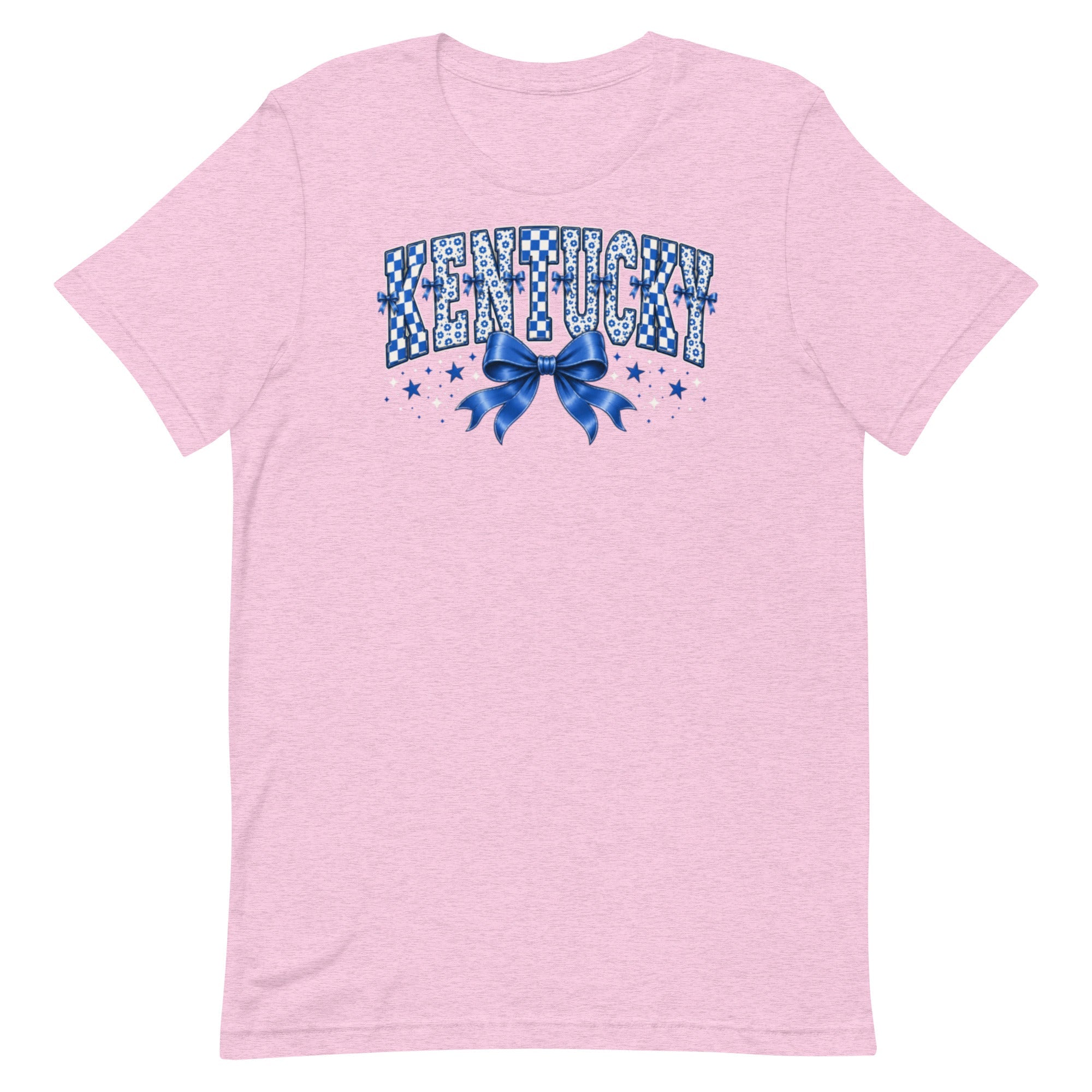 Kentucky Checker Bow Tee | Floral Vintage Design | Classic - Bluegrass Elite Apparel LLC
