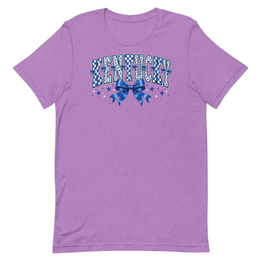Kentucky Checker Bow Tee | Floral Vintage Design | Classic - Bluegrass Elite Apparel LLC