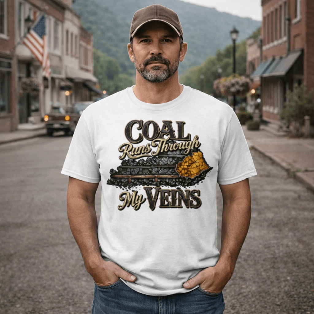 Kentucky Coal Heritage Graphic T-Shirt | Veins Statement Design | Basic - Bluegrass Elite Apparel LLC