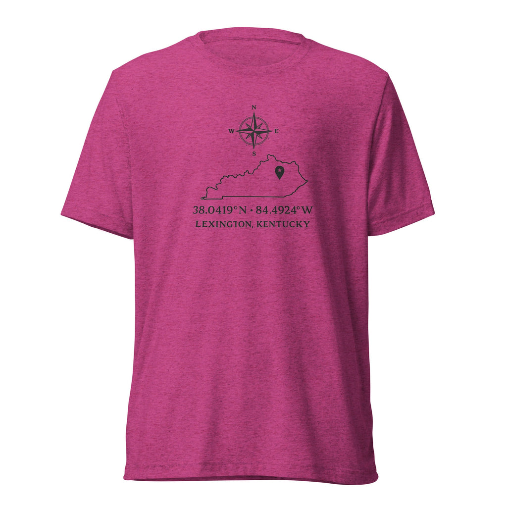 Kentucky Coordinates T-Shirt | Lexington Latitude Design | Elite Tri - Blend - Bluegrass Elite Apparel LLC