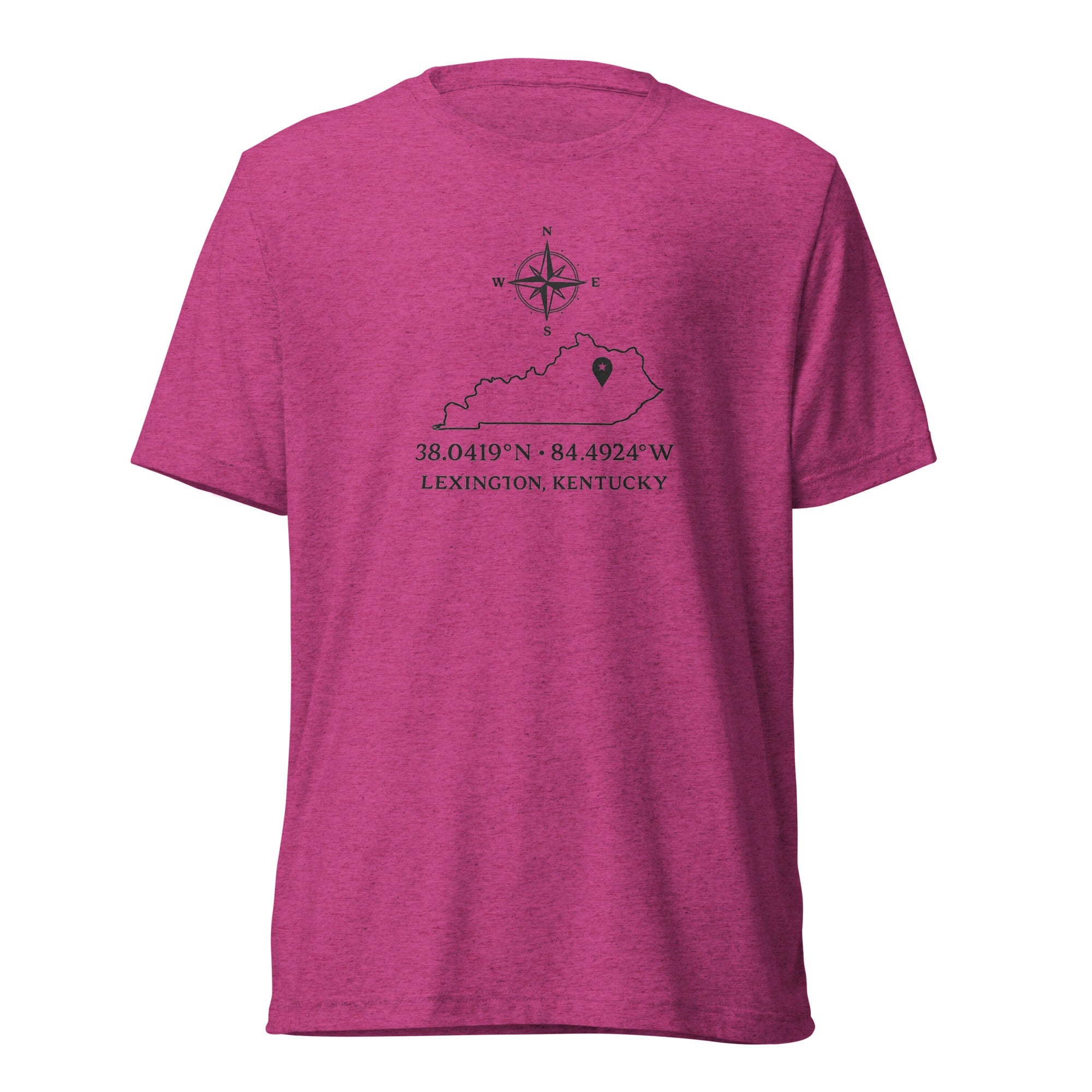 Kentucky Coordinates T-Shirt | Lexington Latitude Design | Elite Tri - Blend - Bluegrass Elite Apparel LLC