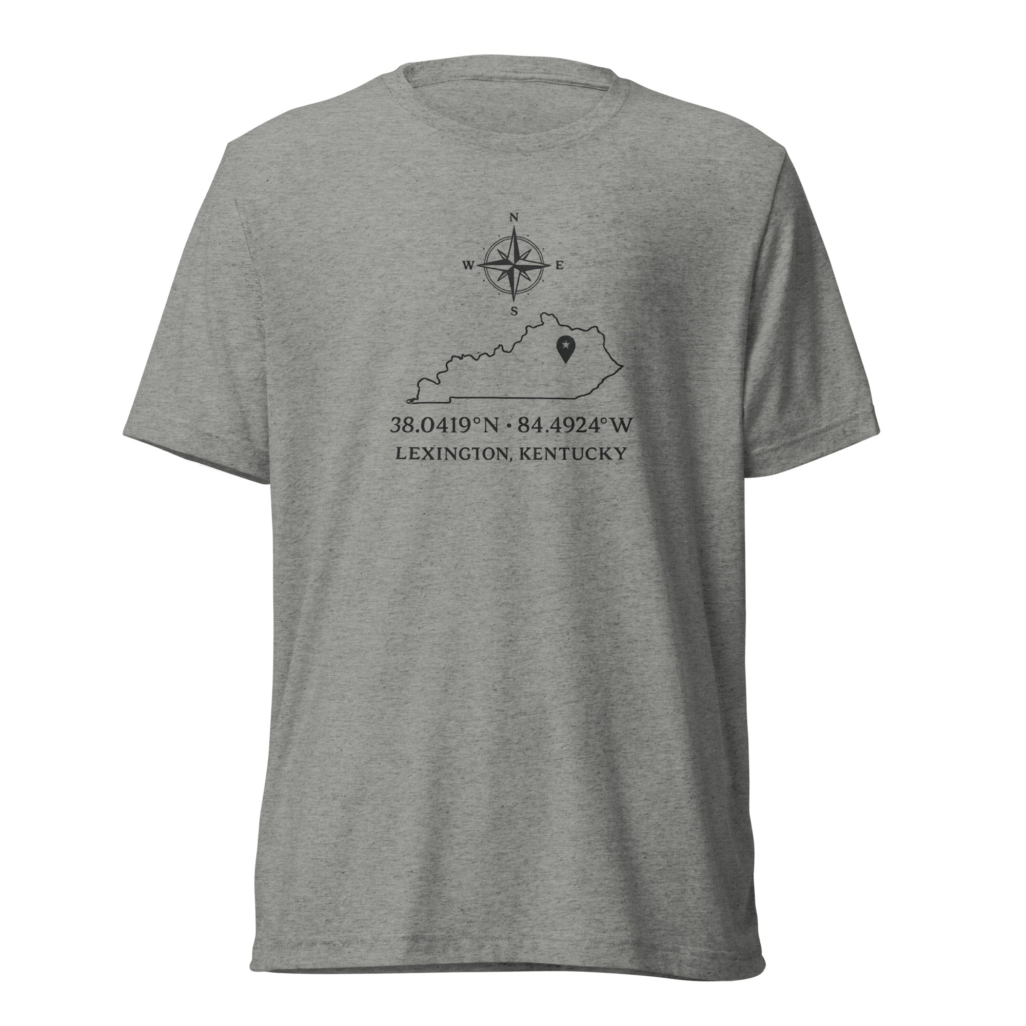 Kentucky Coordinates T-Shirt | Lexington Latitude Design | Elite Tri - Blend - Bluegrass Elite Apparel LLC