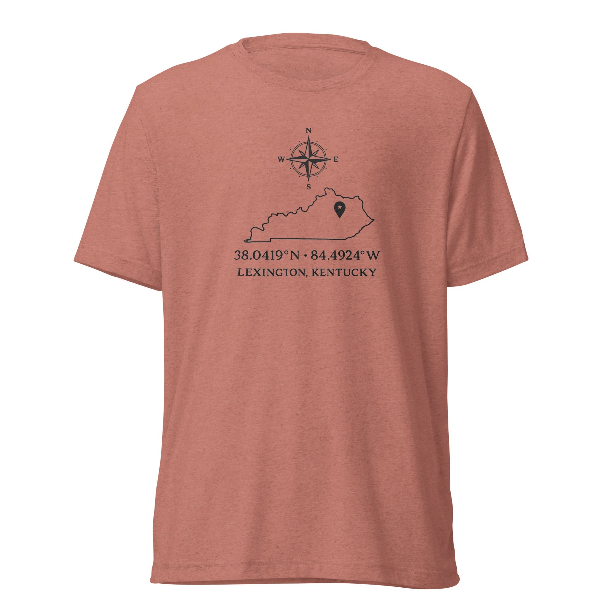 Kentucky Coordinates T-Shirt | Lexington Latitude Design | Elite Tri - Blend - Bluegrass Elite Apparel LLC