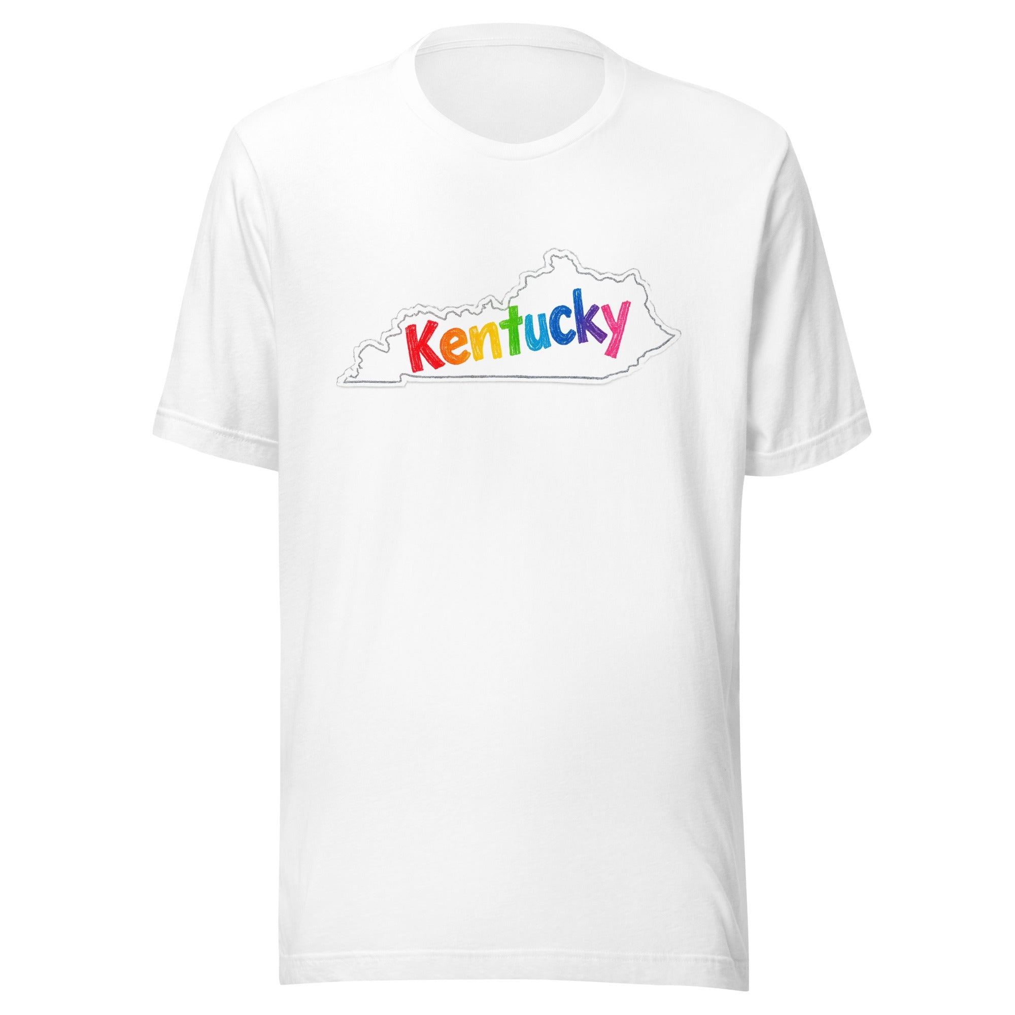 Kentucky Crayon Script Graphic Tee | Classic Airlume Cotton - Bluegrass Elite Apparel LLC
