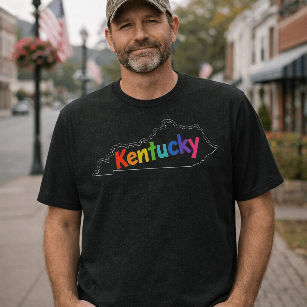 Kentucky Crayon Script Graphic Tee | Classic Airlume Cotton - Bluegrass Elite Apparel LLC