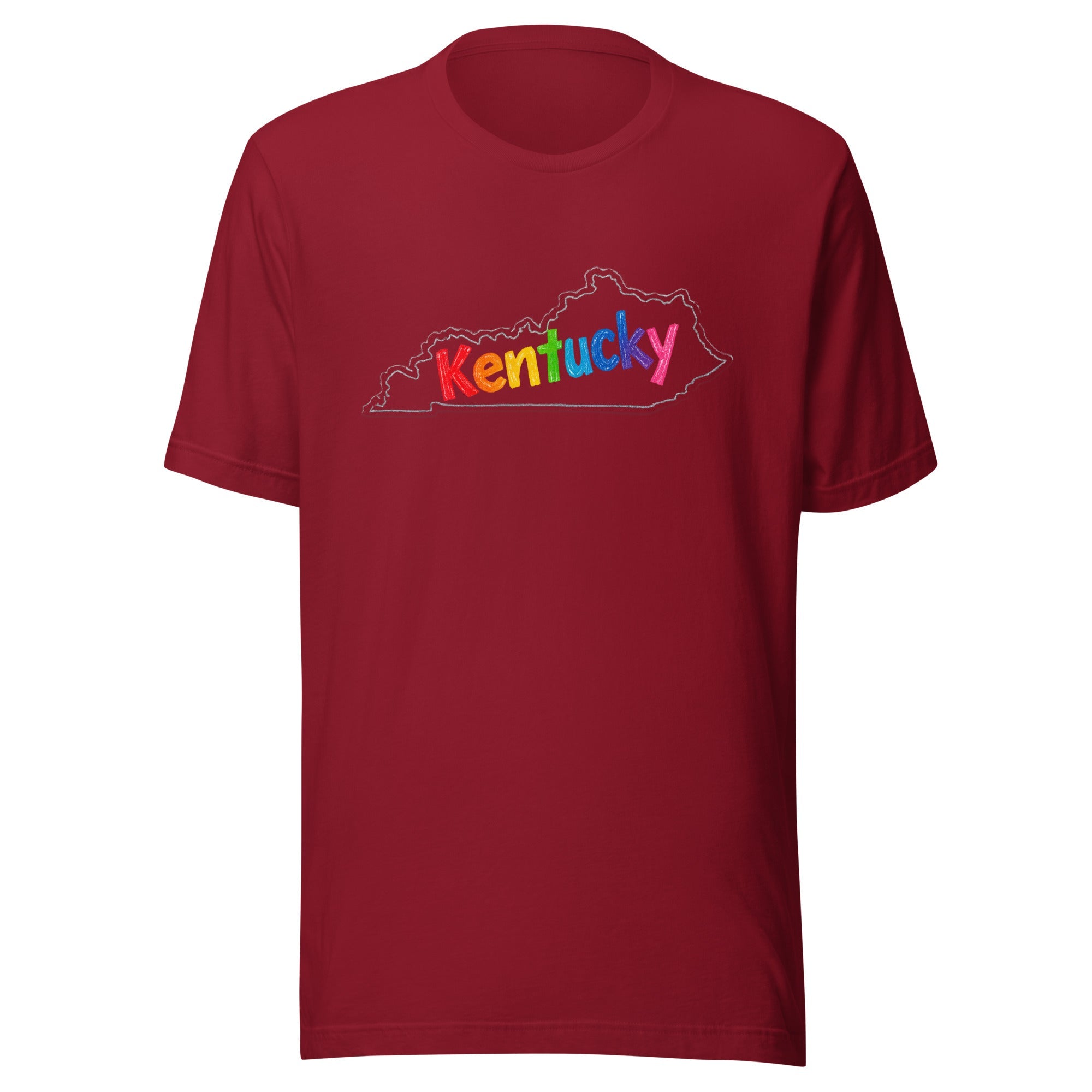 Kentucky Crayon Script Graphic Tee | Classic Airlume Cotton - Bluegrass Elite Apparel LLC
